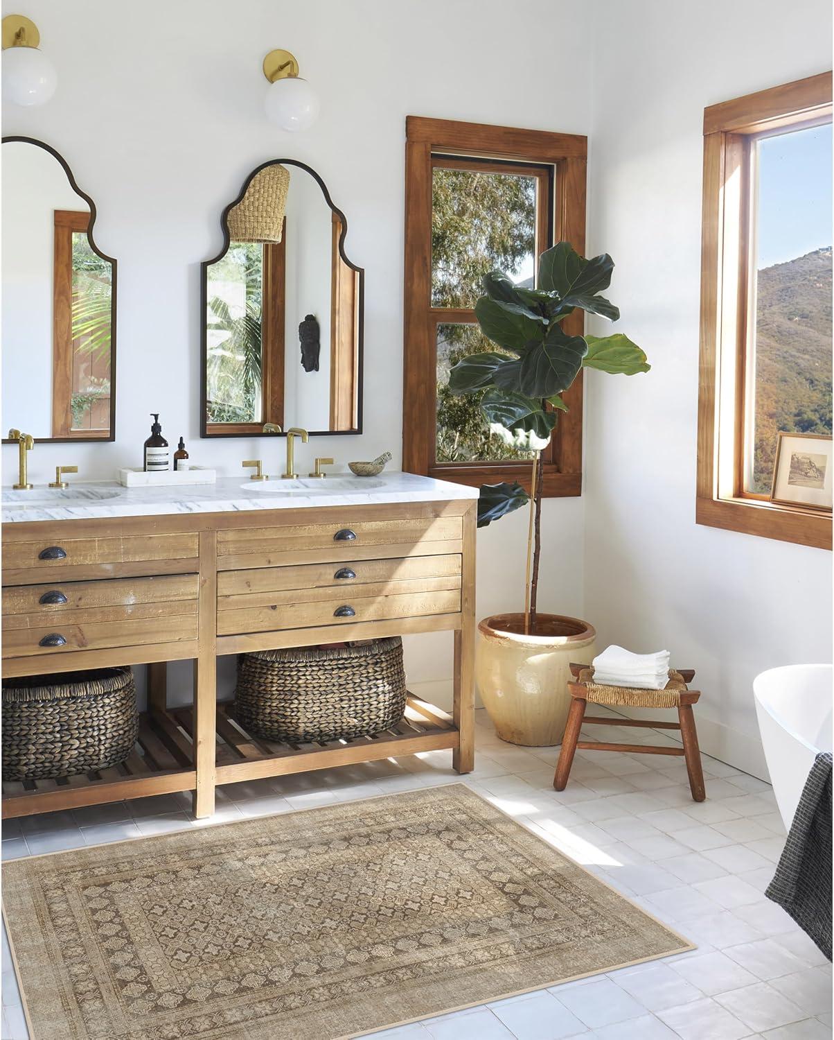 imageRUGGABLE Machine Washable Area Rug Founders Cyrus Black 2x3 StainResistant NonSlip Small Washable Rugs for Living Room Bedroom Hallway Entryway ampamp Officewith Standard PadCyrus Rose Gold Standard Pad