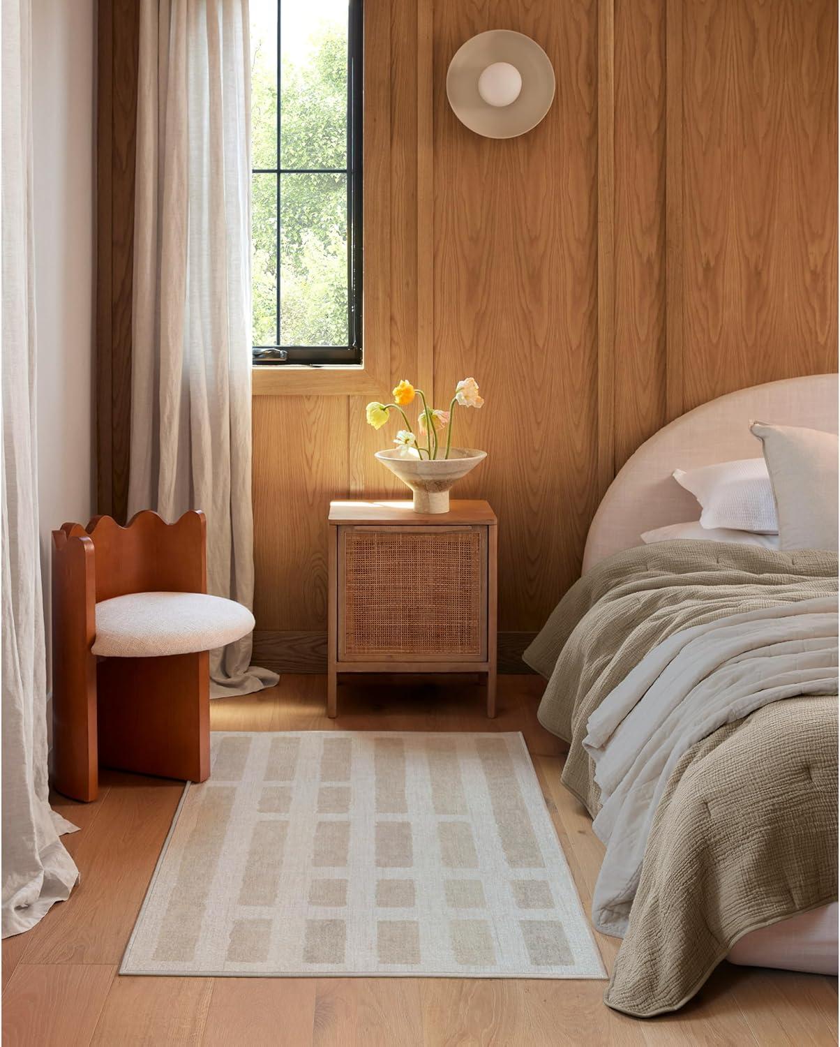 imageRUGGABLE Machine Washable Area Rug Founders Cyrus Black 2x3 StainResistant NonSlip Small Washable Rugs for Living Room Bedroom Hallway Entryway ampamp Officewith Standard PadLaine Ivory Natural Cushioned Pad