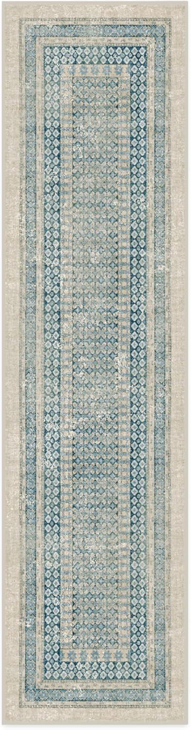 imageRUGGABLE Machine Washable Area Rug Founders Cyrus Black 2x3 StainResistant NonSlip Small Washable Rugs for Living Room Bedroom Hallway Entryway ampamp Officewith Standard PadCyrus Neutral Blue Cushioned Pad