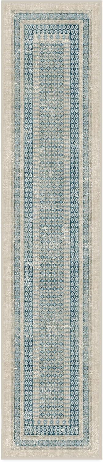 imageRUGGABLE Machine Washable Area Rug Founders Cyrus Black 2x3 StainResistant NonSlip Small Washable Rugs for Living Room Bedroom Hallway Entryway ampamp Officewith Standard PadCyrus Neutral Blue Standard Pad