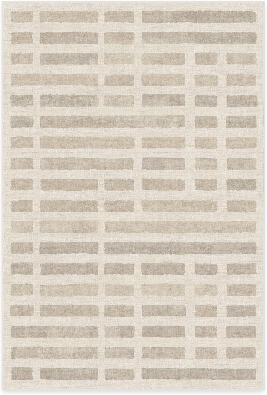 imageRUGGABLE Machine Washable Area Rug Founders Cyrus Black 2x3 StainResistant NonSlip Small Washable Rugs for Living Room Bedroom Hallway Entryway ampamp Officewith Standard PadLaine Ivory Natural Cushioned Pad