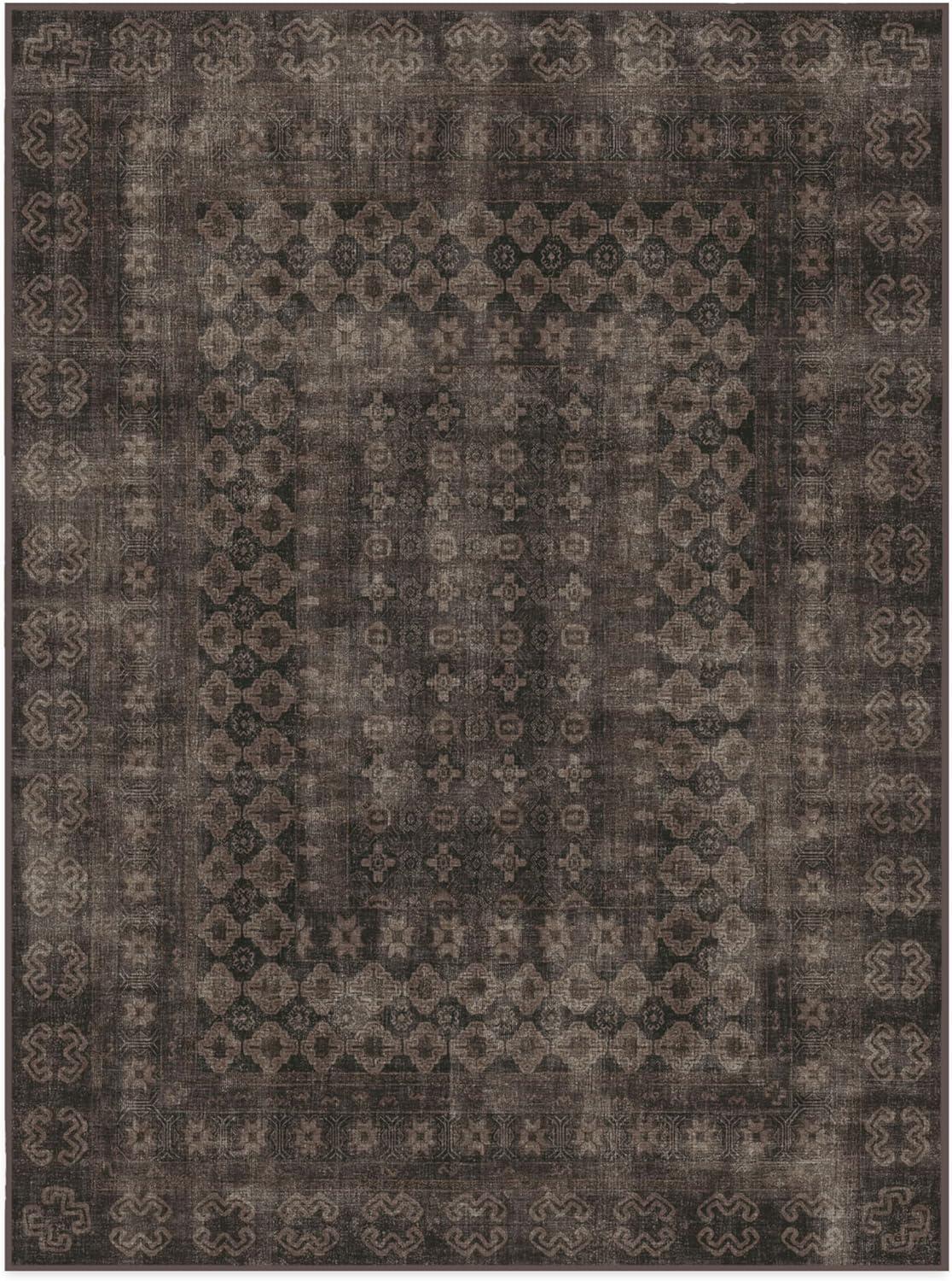 imageRUGGABLE Machine Washable Area Rug Founders Cyrus Black 2x3 StainResistant NonSlip Small Washable Rugs for Living Room Bedroom Hallway Entryway ampamp Officewith Standard PadCyrus Black Standard Pad
