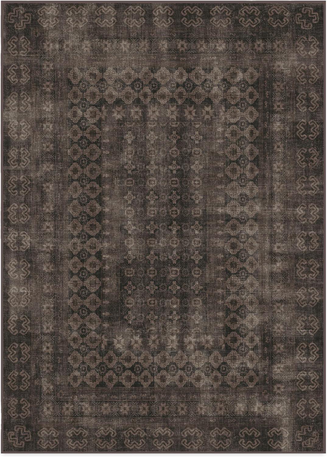 imageRUGGABLE Machine Washable Area Rug Founders Cyrus Black 2x3 StainResistant NonSlip Small Washable Rugs for Living Room Bedroom Hallway Entryway ampamp Officewith Standard PadCyrus Black Cushioned Pad
