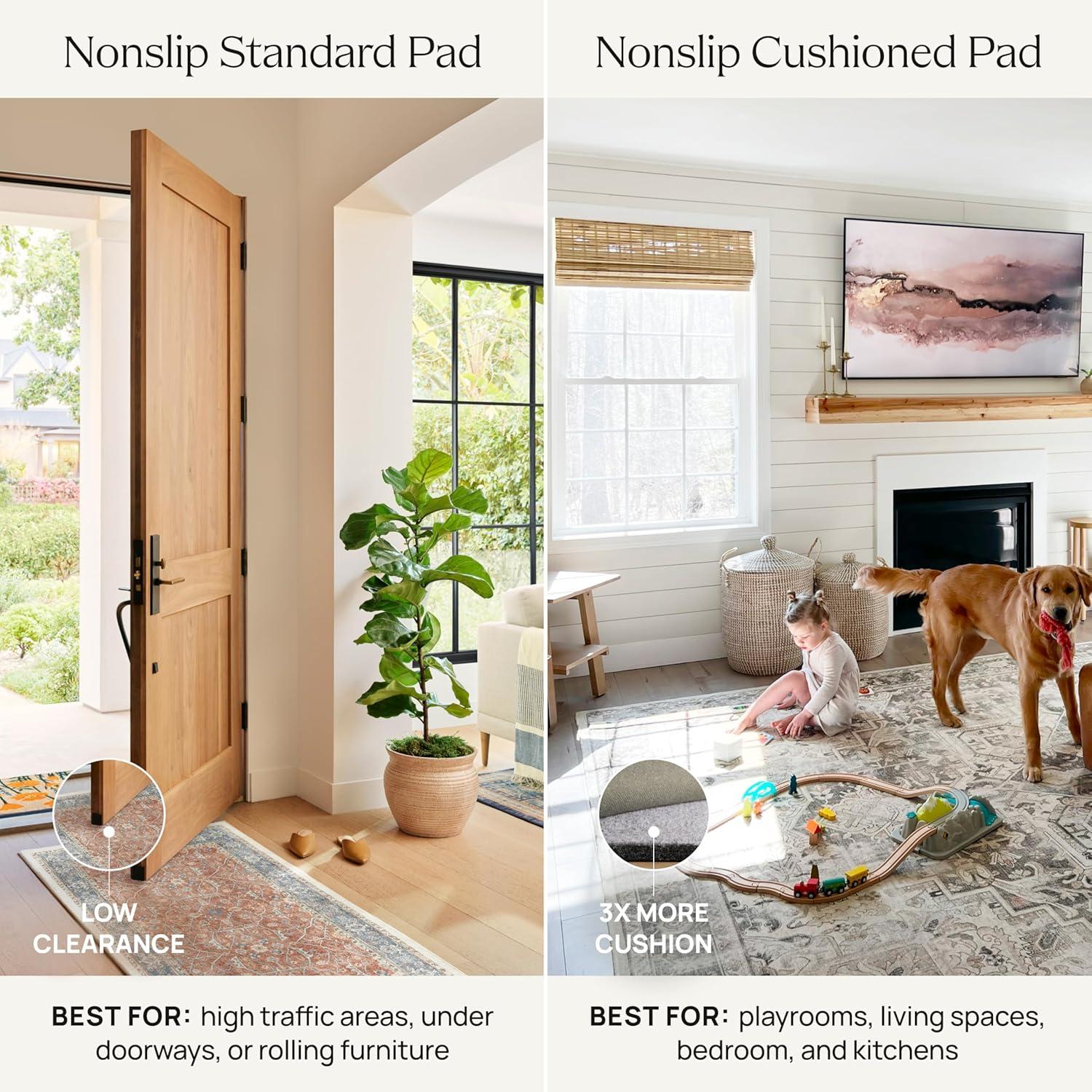 imageRUGGABLE Machine Washable Area Rug Founders Cyrus Black 2x3 StainResistant NonSlip Small Washable Rugs for Living Room Bedroom Hallway Entryway ampamp Officewith Standard PadCyrus Neutral Blue Cushioned Pad