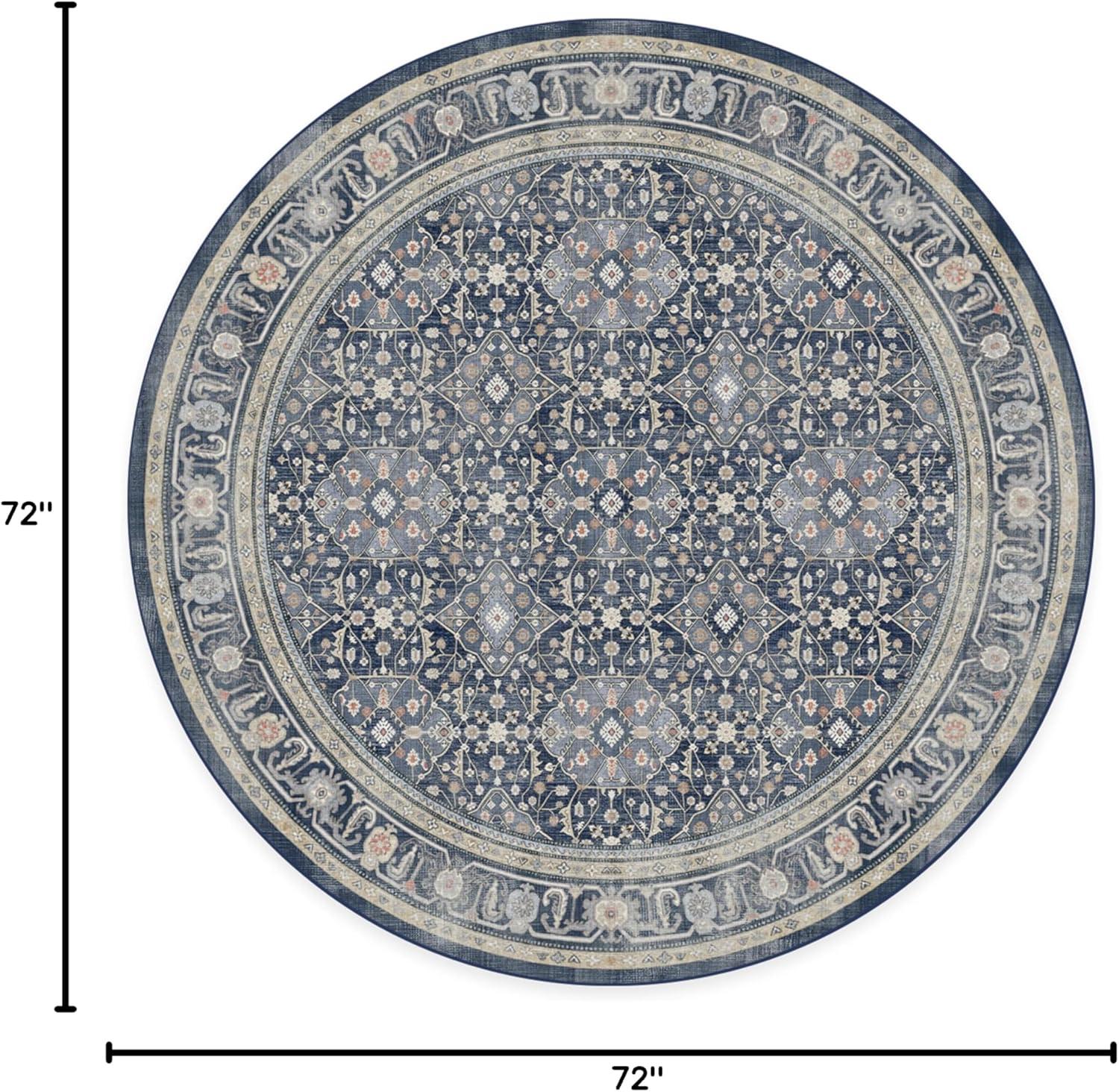 imageRUGGABLE Washable Area Rug Alessia Dark Wood 2x3 StainResistant NonSlip Small Machine Washable Rugs for Living Room Bedroom Hallway Entryway ampamp Bathroomwith Standard PadDusk Blue Cushioned Pad