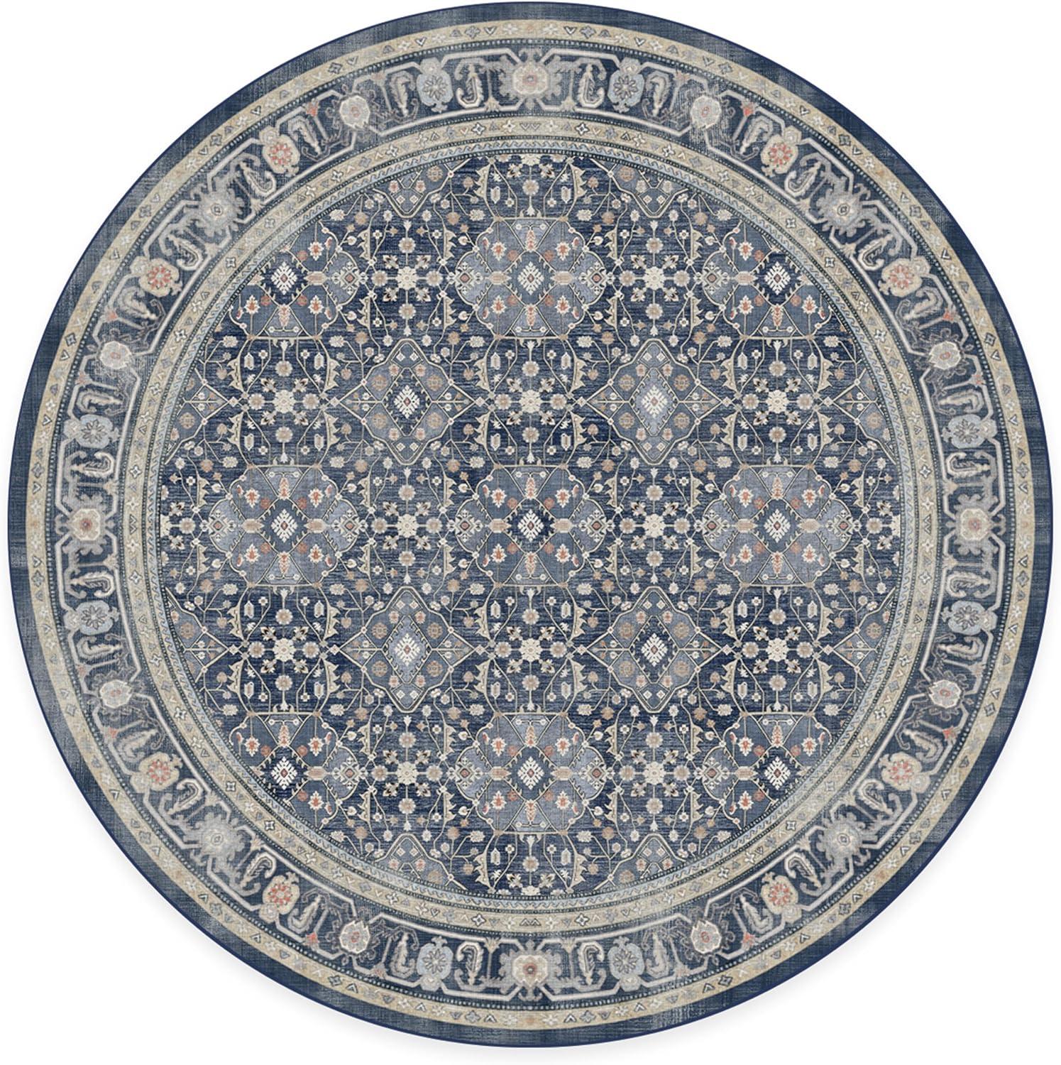 imageRUGGABLE Washable Area Rug Alessia Dark Wood 2x3 StainResistant NonSlip Small Machine Washable Rugs for Living Room Bedroom Hallway Entryway ampamp Bathroomwith Standard PadDusk Blue Standard Pad