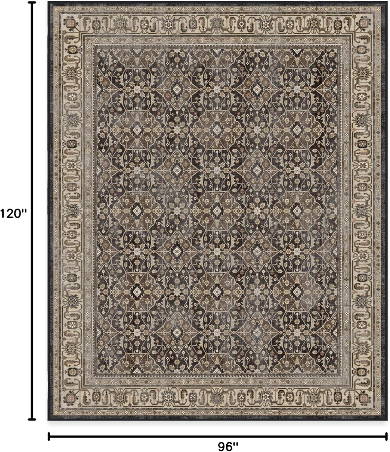 imageRUGGABLE Washable Area Rug Alessia Dark Wood 2x3 StainResistant NonSlip Small Machine Washable Rugs for Living Room Bedroom Hallway Entryway ampamp Bathroomwith Standard PadDark Wood Cushioned Pad
