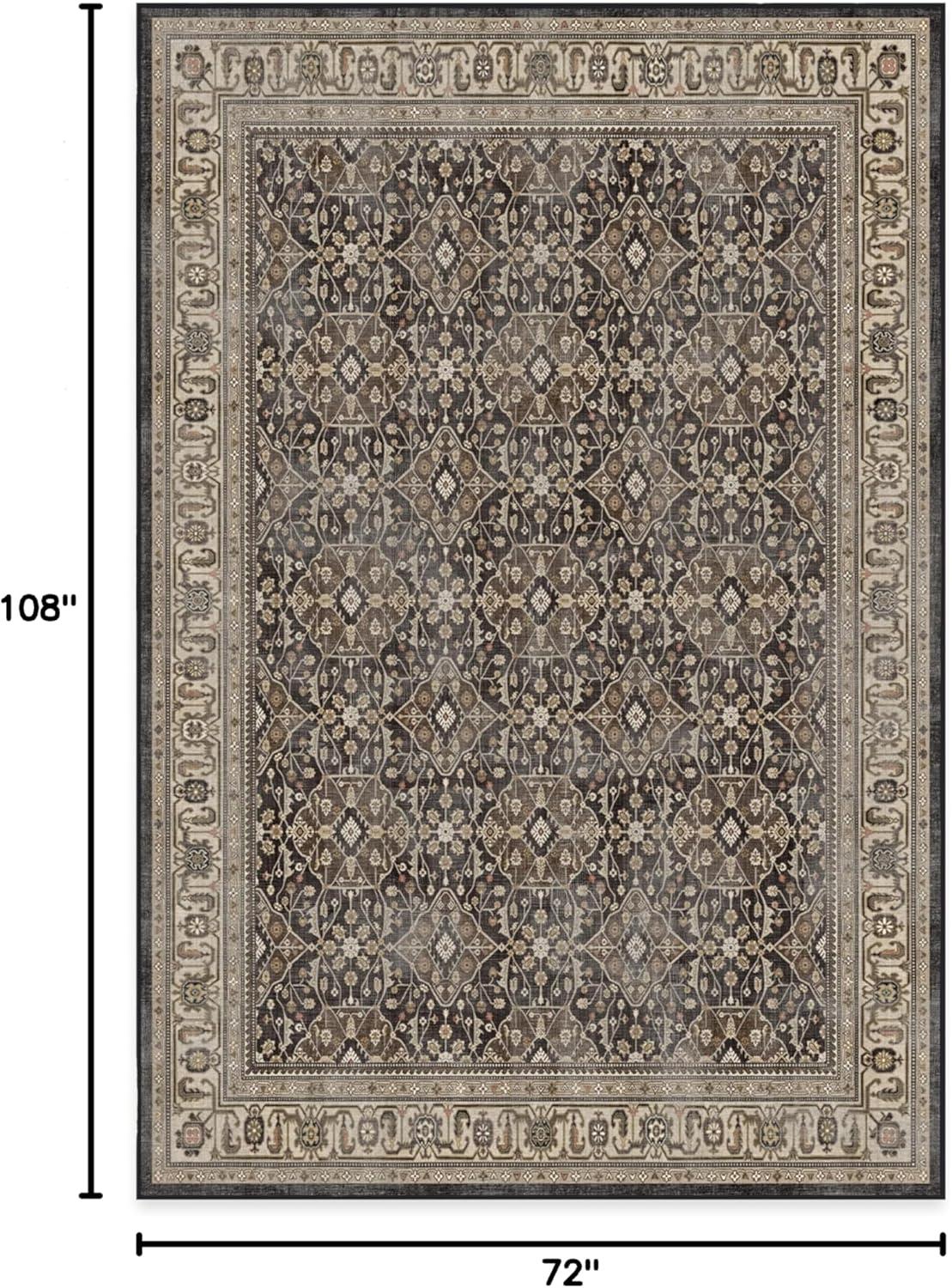 imageRUGGABLE Washable Area Rug Alessia Dark Wood 2x3 StainResistant NonSlip Small Machine Washable Rugs for Living Room Bedroom Hallway Entryway ampamp Bathroomwith Standard PadDark Wood Standard Pad