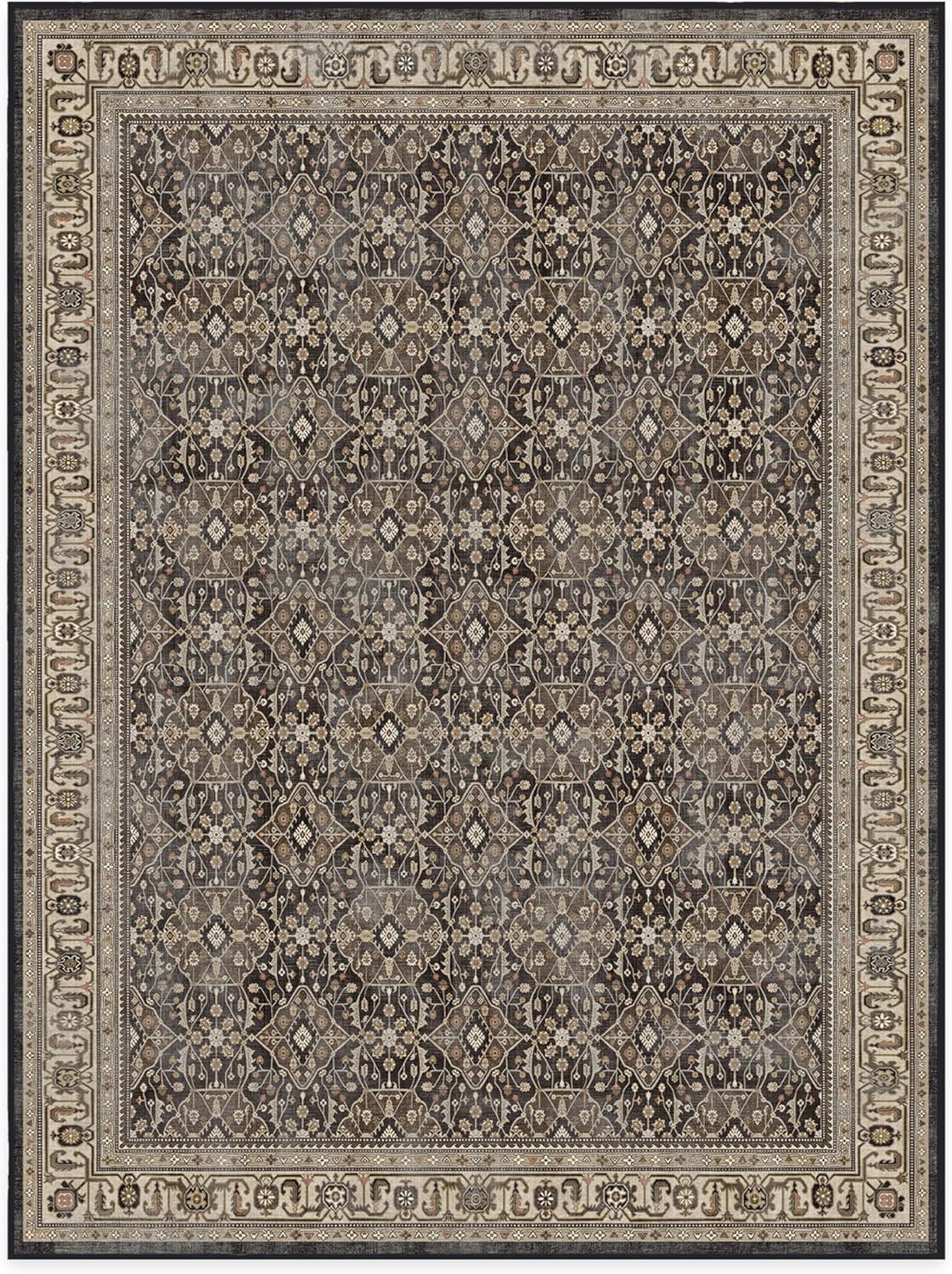 imageRUGGABLE Washable Area Rug Alessia Dark Wood 2x3 StainResistant NonSlip Small Machine Washable Rugs for Living Room Bedroom Hallway Entryway ampamp Bathroomwith Standard PadDark Wood Standard Pad