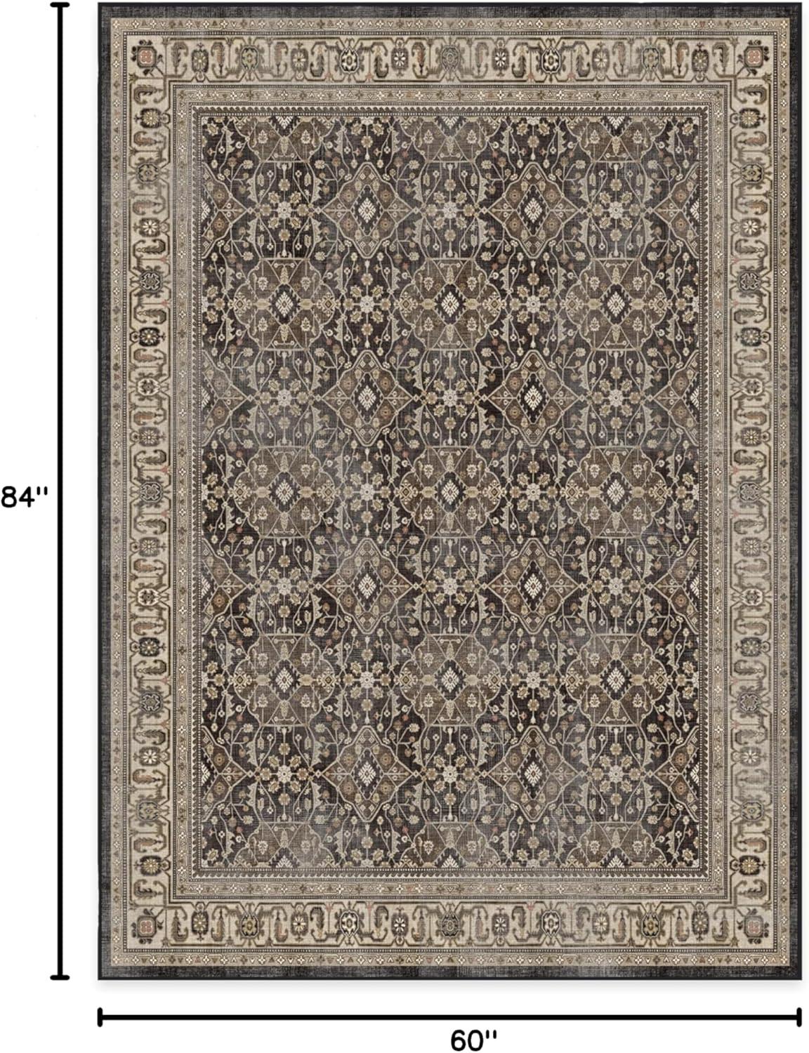 imageRUGGABLE Washable Area Rug Alessia Dark Wood 2x3 StainResistant NonSlip Small Machine Washable Rugs for Living Room Bedroom Hallway Entryway ampamp Bathroomwith Standard PadDark Wood Cushioned Pad