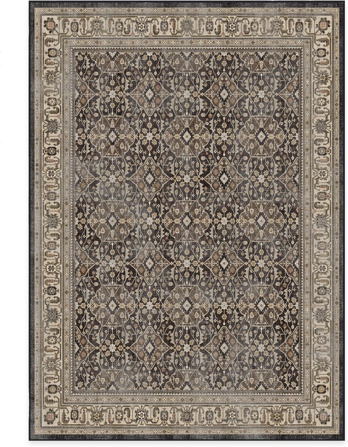 imageRUGGABLE Washable Area Rug Alessia Dark Wood 2x3 StainResistant NonSlip Small Machine Washable Rugs for Living Room Bedroom Hallway Entryway ampamp Bathroomwith Standard PadDark Wood Cushioned Pad