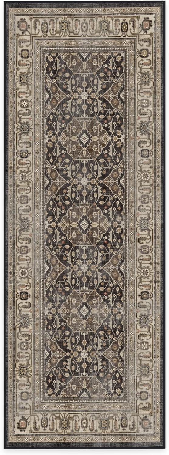 imageRUGGABLE Washable Area Rug Alessia Dark Wood 2x3 StainResistant NonSlip Small Machine Washable Rugs for Living Room Bedroom Hallway Entryway ampamp Bathroomwith Standard PadDark Wood Standard Pad