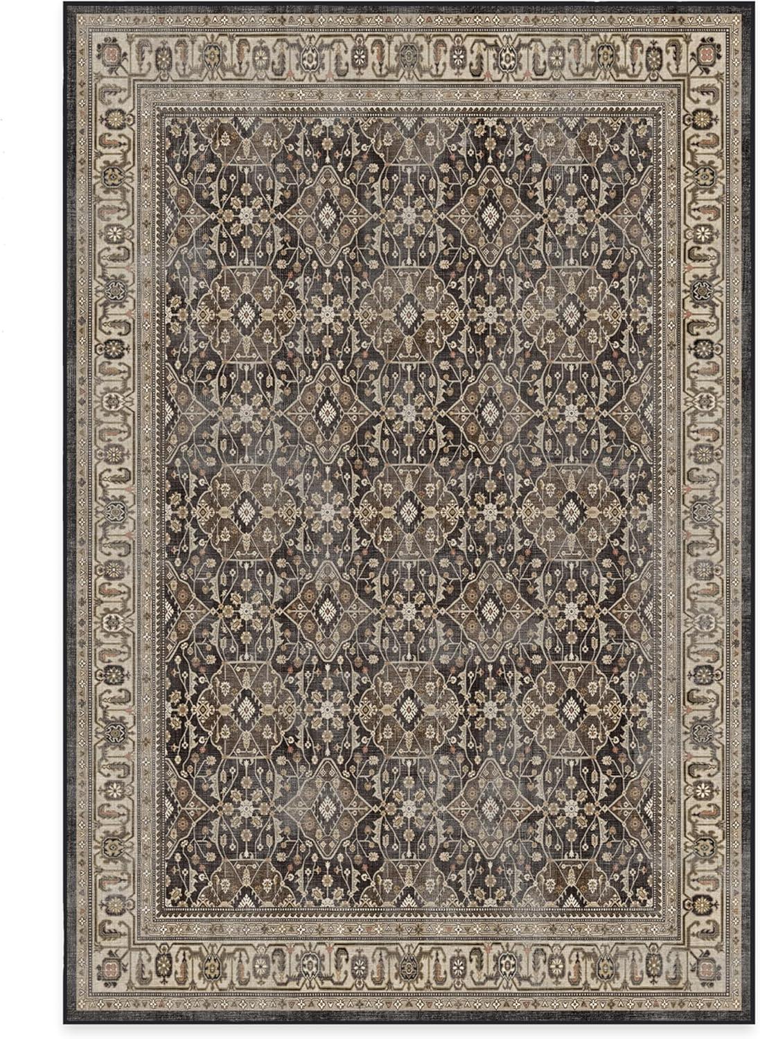 imageRUGGABLE Washable Area Rug Alessia Dark Wood 2x3 StainResistant NonSlip Small Machine Washable Rugs for Living Room Bedroom Hallway Entryway ampamp Bathroomwith Standard PadDark Wood Standard Pad