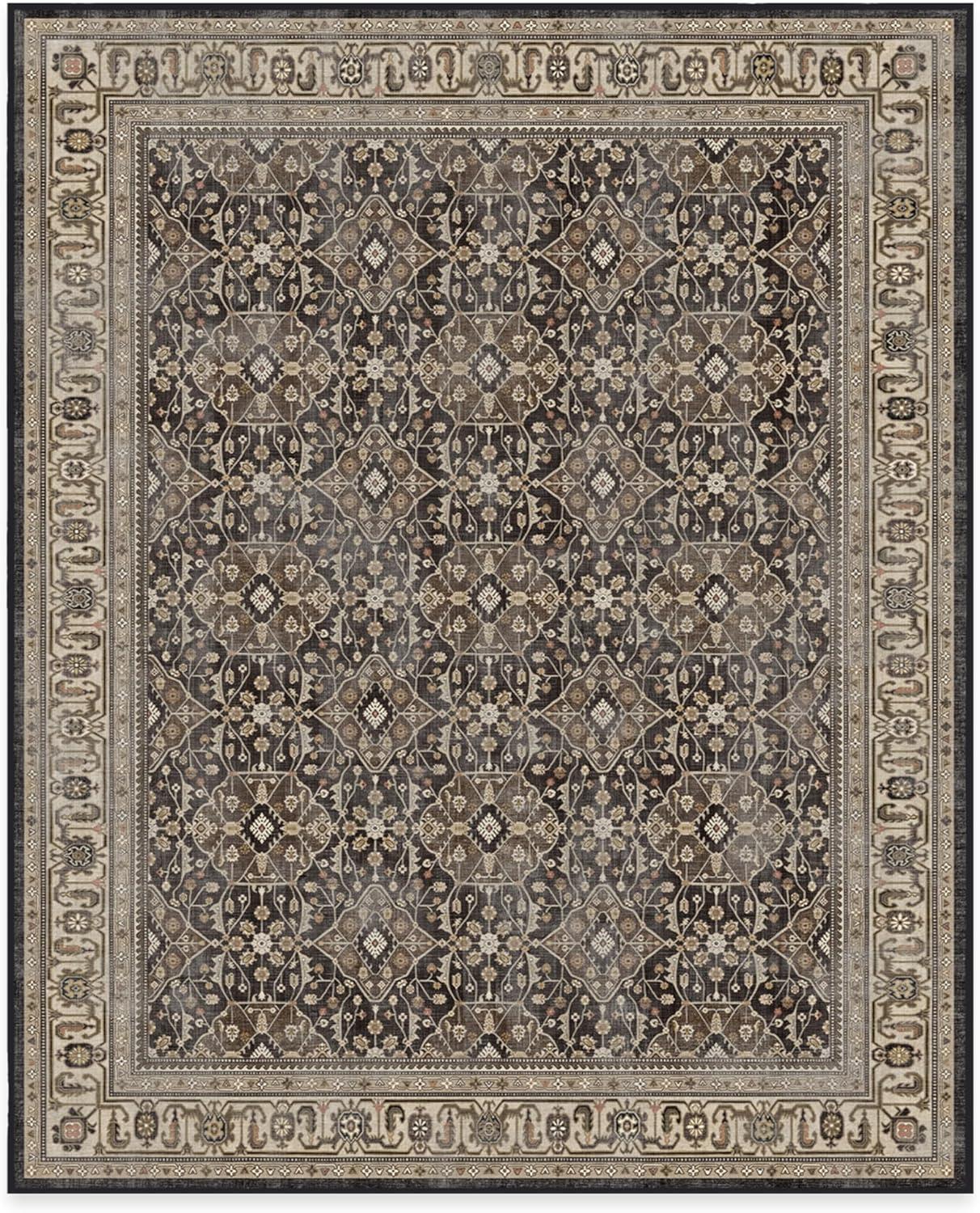 imageRUGGABLE Washable Area Rug Alessia Dark Wood 2x3 StainResistant NonSlip Small Machine Washable Rugs for Living Room Bedroom Hallway Entryway ampamp Bathroomwith Standard PadDark Wood Standard Pad