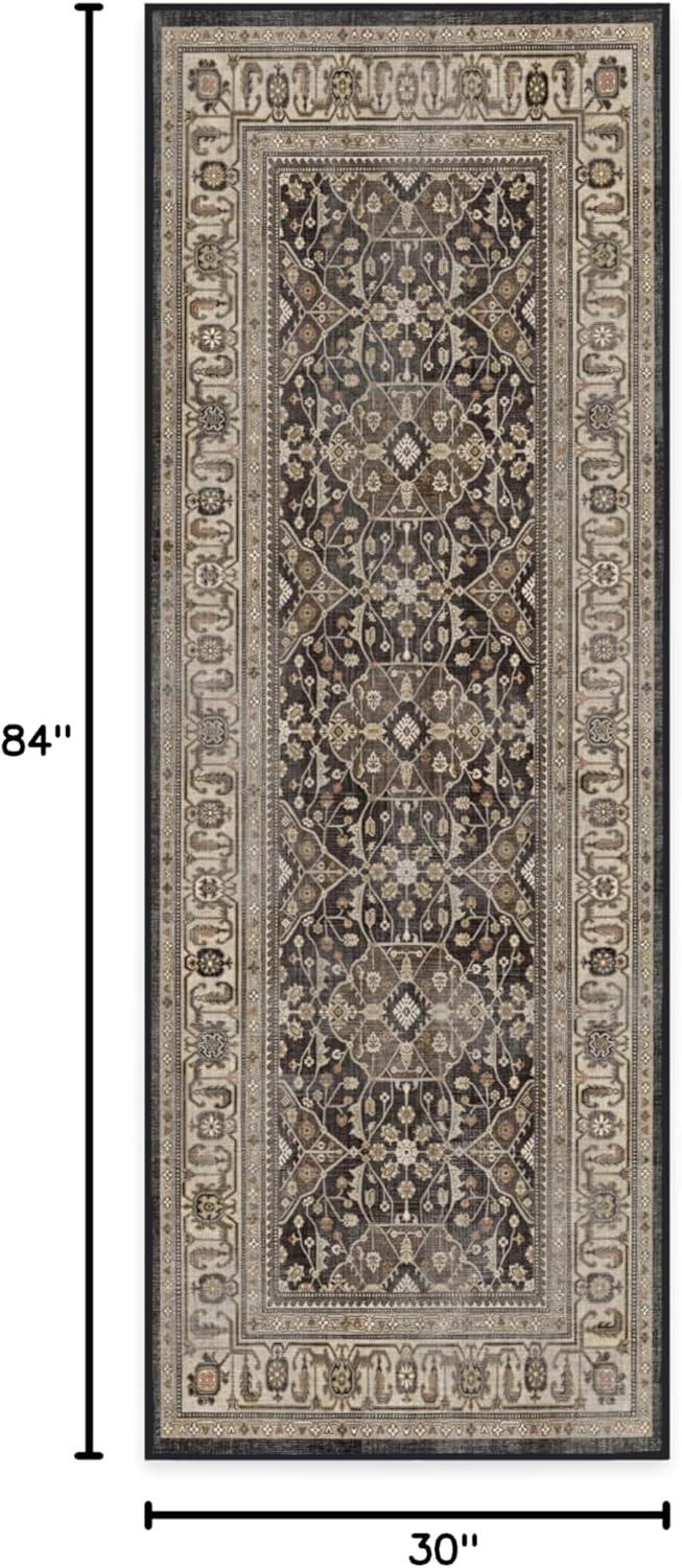 imageRUGGABLE Washable Area Rug Alessia Dark Wood 2x3 StainResistant NonSlip Small Machine Washable Rugs for Living Room Bedroom Hallway Entryway ampamp Bathroomwith Standard PadDark Wood Cushioned Pad