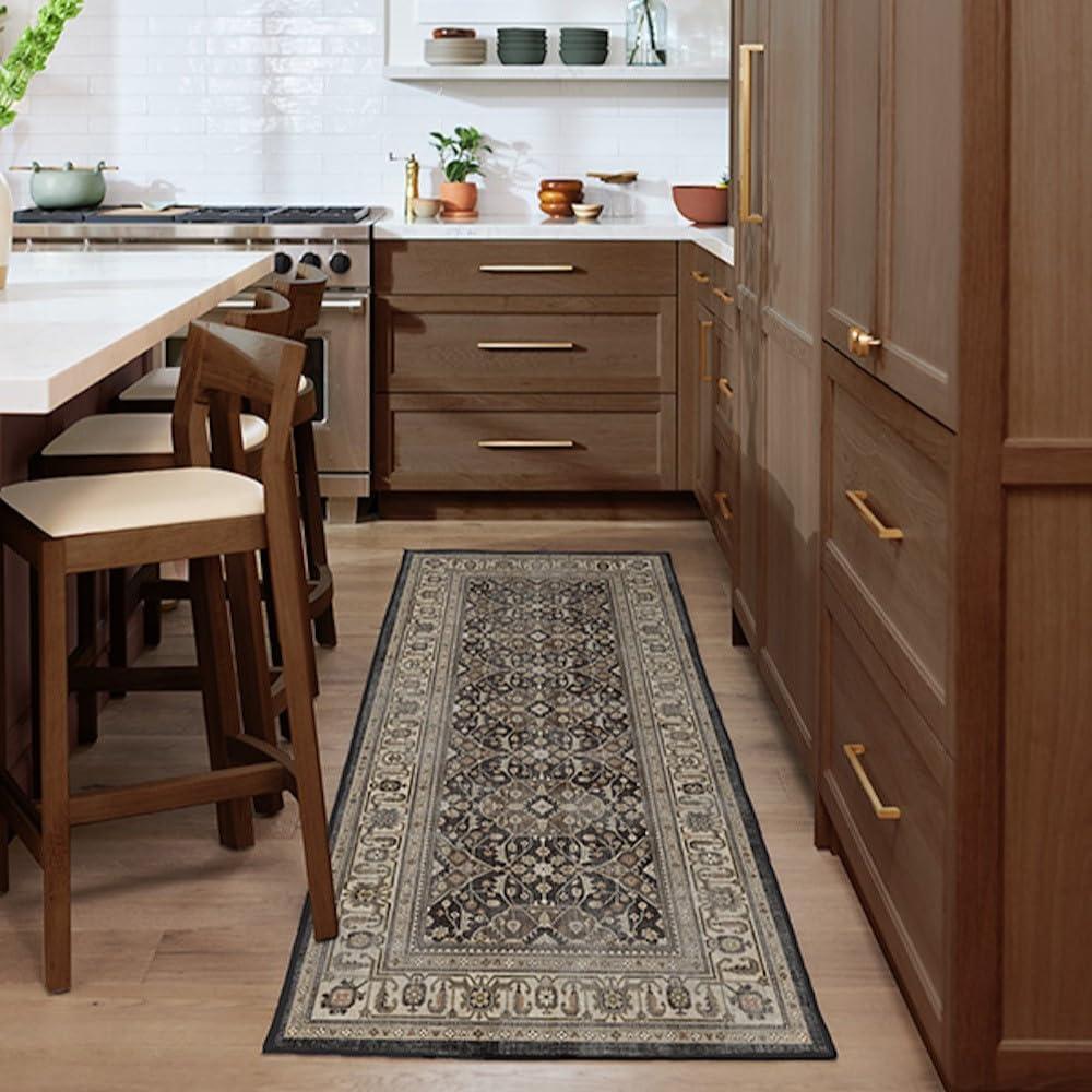 imageRUGGABLE Washable Area Rug Alessia Dark Wood 2x3 StainResistant NonSlip Small Machine Washable Rugs for Living Room Bedroom Hallway Entryway ampamp Bathroomwith Standard PadDark Wood Standard Pad