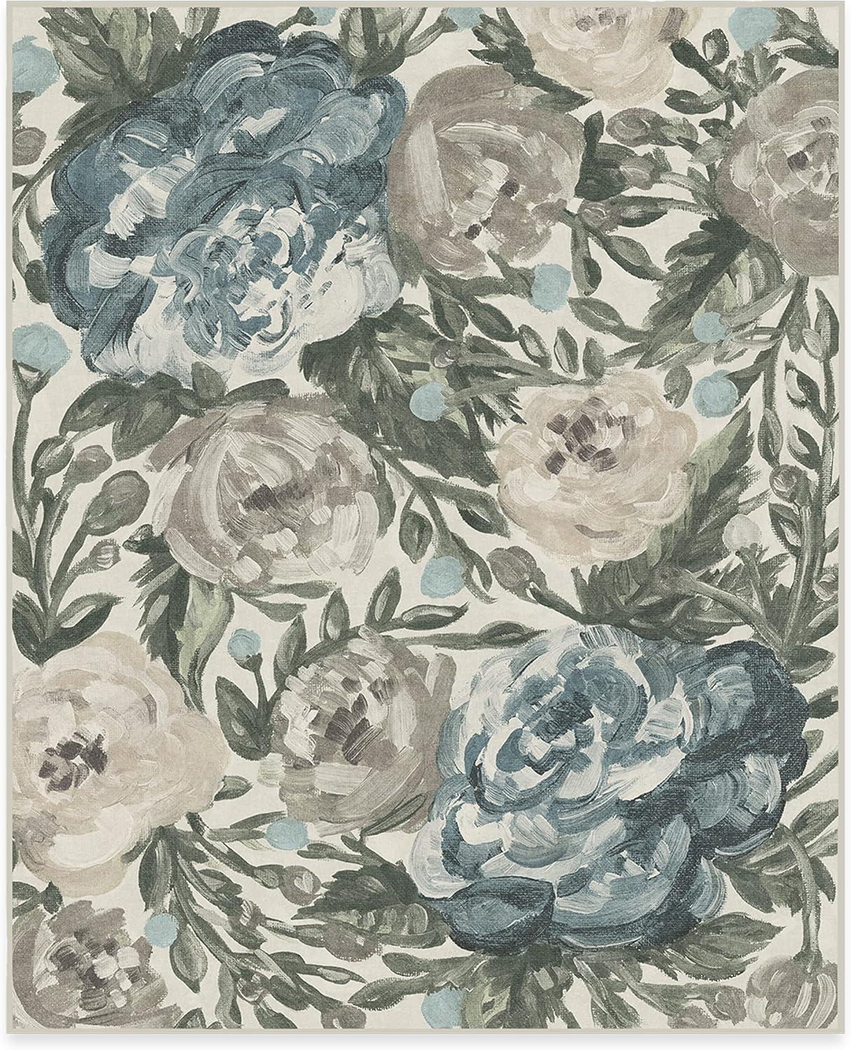 imageRUGGABLE Washable Area Rug Camellia Midnight 3x5 StainResistant NonSlip Small Machine Washable Rugs for Living Room Bedroom Hallway Entryway ampamp Officewith Standard PadJade Standard Pad