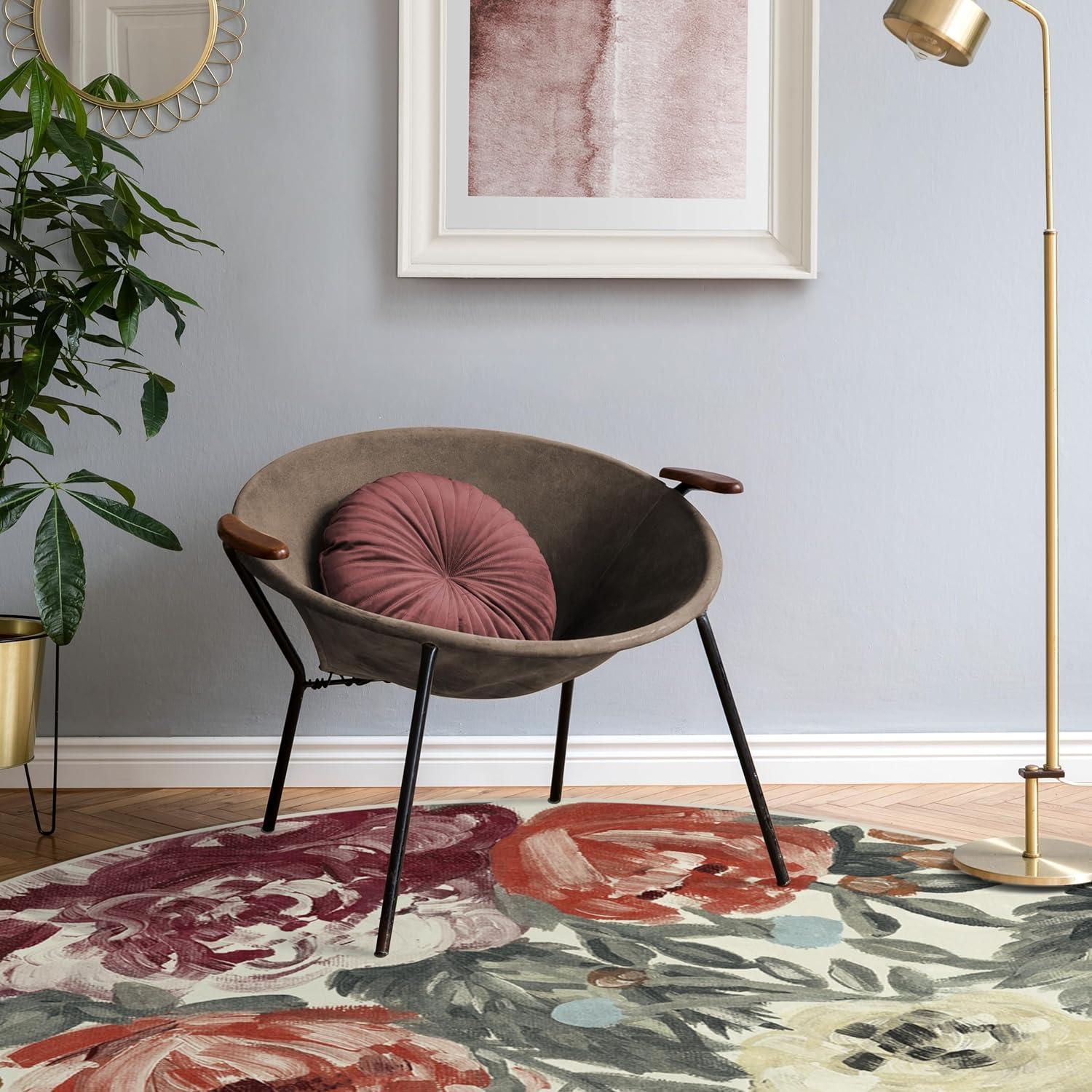 imageRUGGABLE Washable Area Rug Camellia Midnight 3x5 StainResistant NonSlip Small Machine Washable Rugs for Living Room Bedroom Hallway Entryway ampamp Officewith Standard PadCurrant Standard Pad