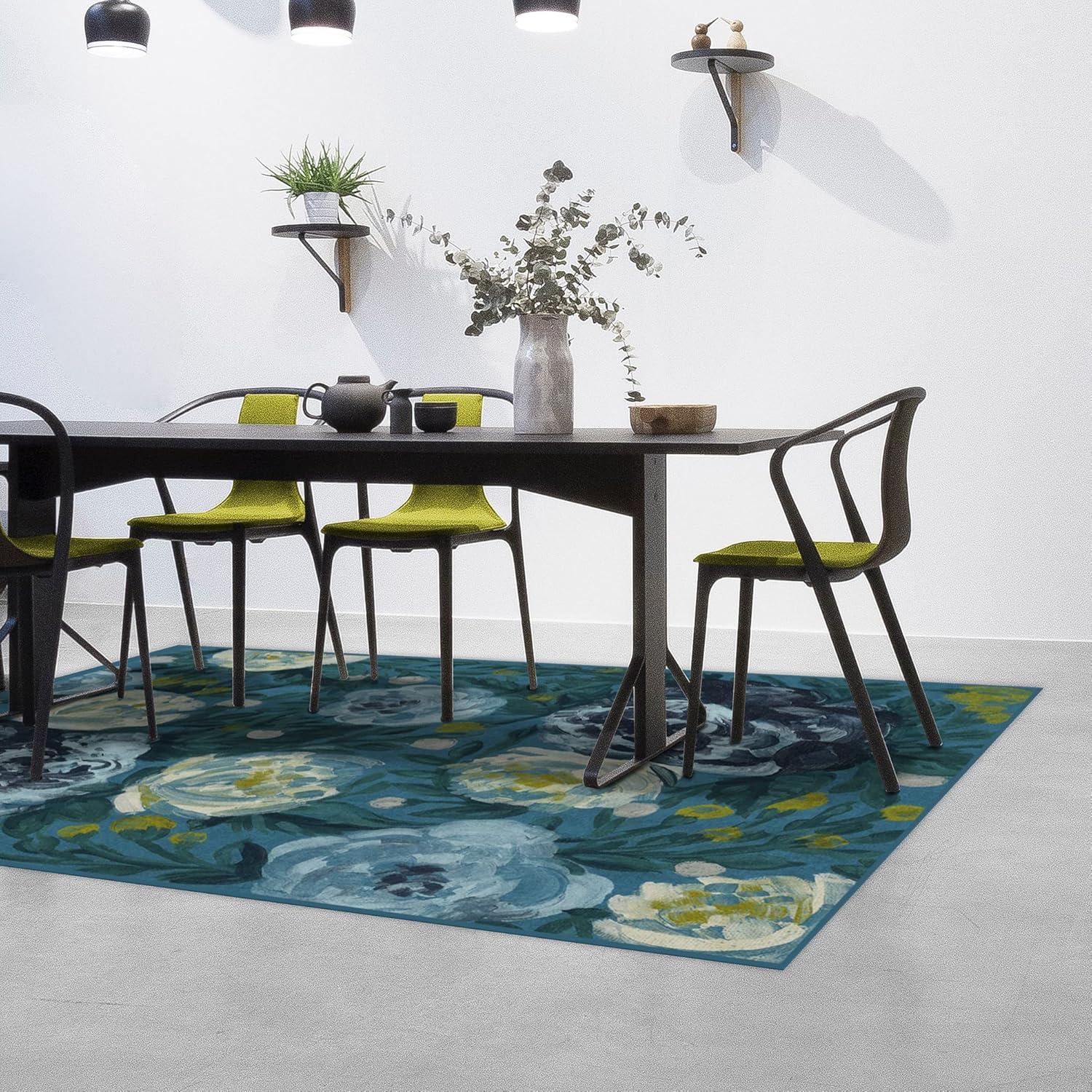 imageRUGGABLE Washable Area Rug Camellia Midnight 3x5 StainResistant NonSlip Small Machine Washable Rugs for Living Room Bedroom Hallway Entryway ampamp Officewith Standard PadMidnight Standard Pad