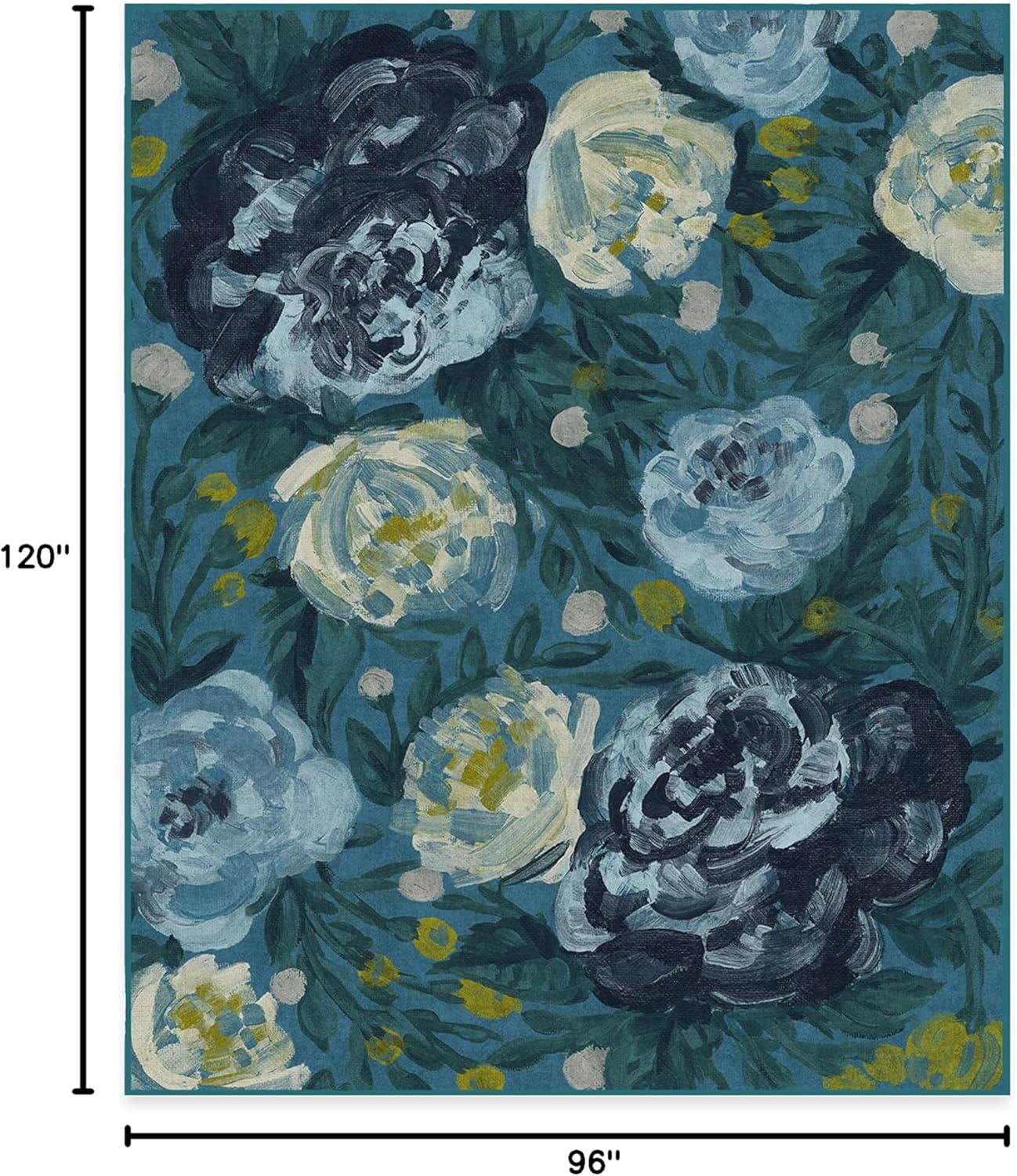 imageRUGGABLE Washable Area Rug Camellia Midnight 3x5 StainResistant NonSlip Small Machine Washable Rugs for Living Room Bedroom Hallway Entryway ampamp Officewith Standard PadMidnight Standard Pad