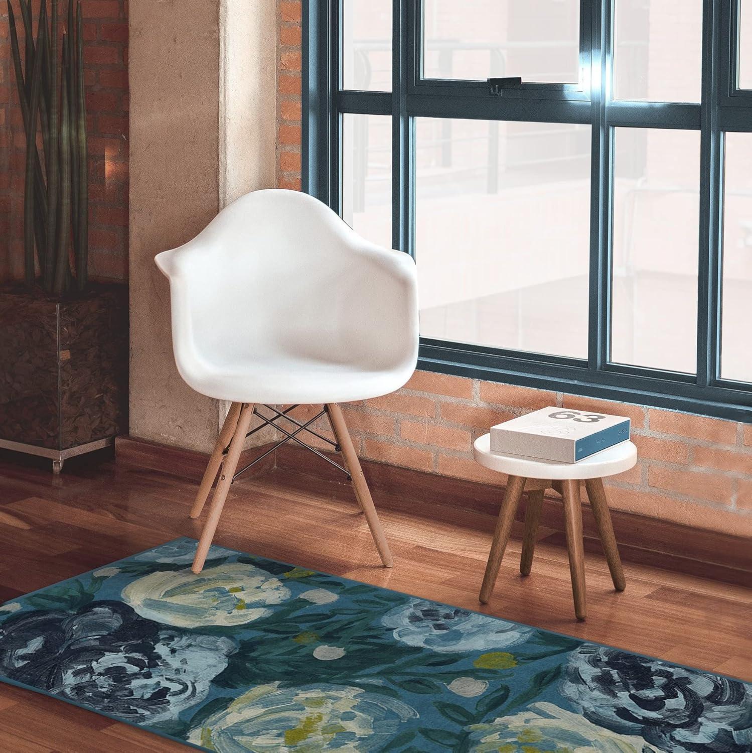 imageRUGGABLE Washable Area Rug Camellia Midnight 3x5 StainResistant NonSlip Small Machine Washable Rugs for Living Room Bedroom Hallway Entryway ampamp Officewith Standard PadMidnight Standard Pad