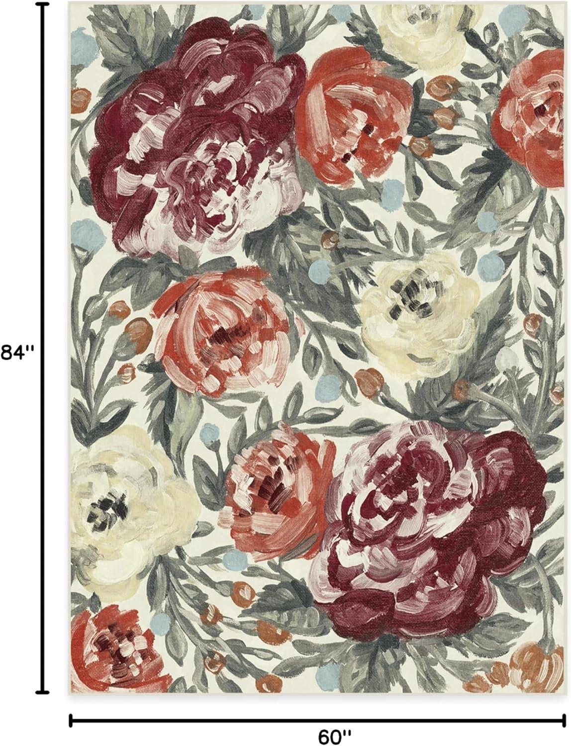 imageRUGGABLE Washable Area Rug Camellia Midnight 3x5 StainResistant NonSlip Small Machine Washable Rugs for Living Room Bedroom Hallway Entryway ampamp Officewith Standard PadCurrant Standard Pad