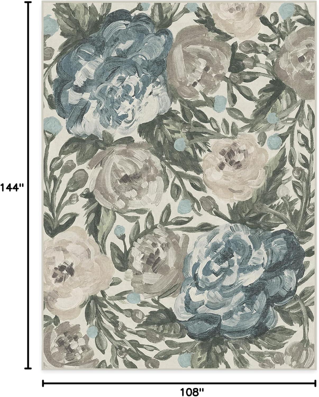 imageRUGGABLE Washable Area Rug Camellia Midnight 3x5 StainResistant NonSlip Small Machine Washable Rugs for Living Room Bedroom Hallway Entryway ampamp Officewith Standard PadJade Standard Pad