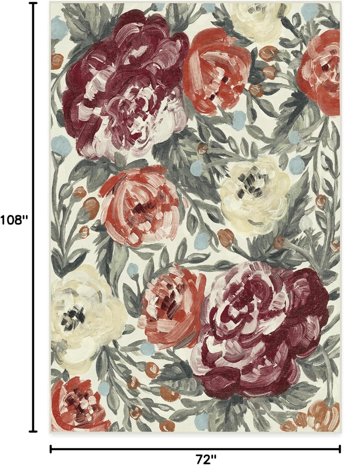 imageRUGGABLE Washable Area Rug Camellia Midnight 3x5 StainResistant NonSlip Small Machine Washable Rugs for Living Room Bedroom Hallway Entryway ampamp Officewith Standard PadCurrant Standard Pad