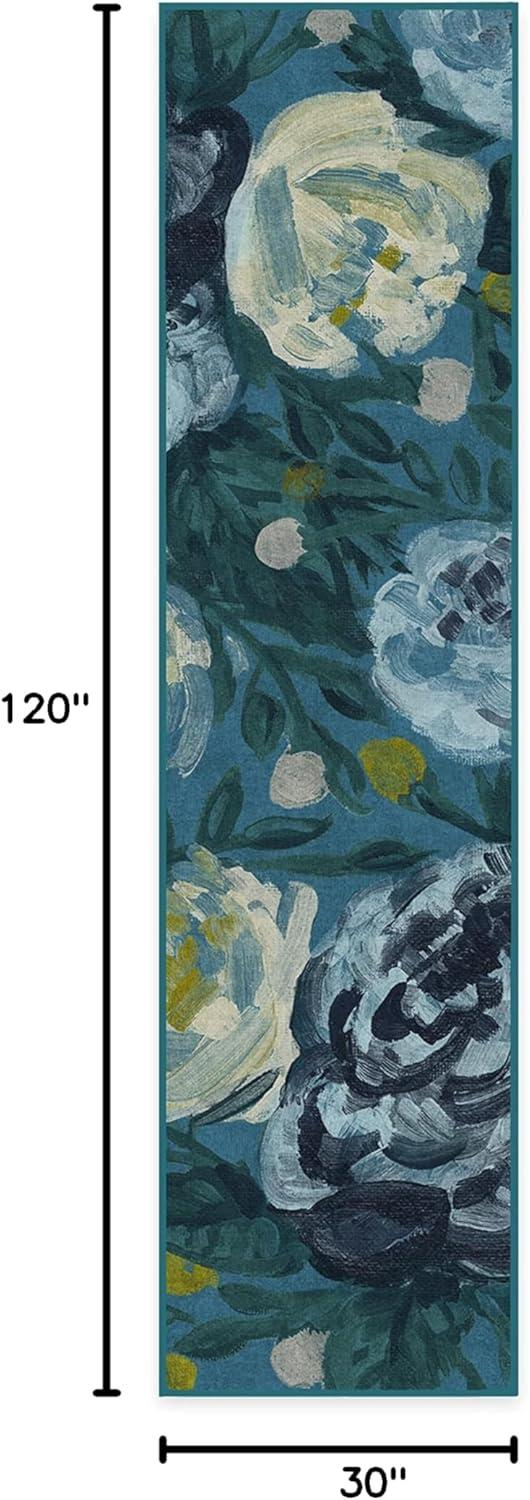 imageRUGGABLE Washable Area Rug Camellia Midnight 3x5 StainResistant NonSlip Small Machine Washable Rugs for Living Room Bedroom Hallway Entryway ampamp Officewith Standard PadMidnight Standard Pad