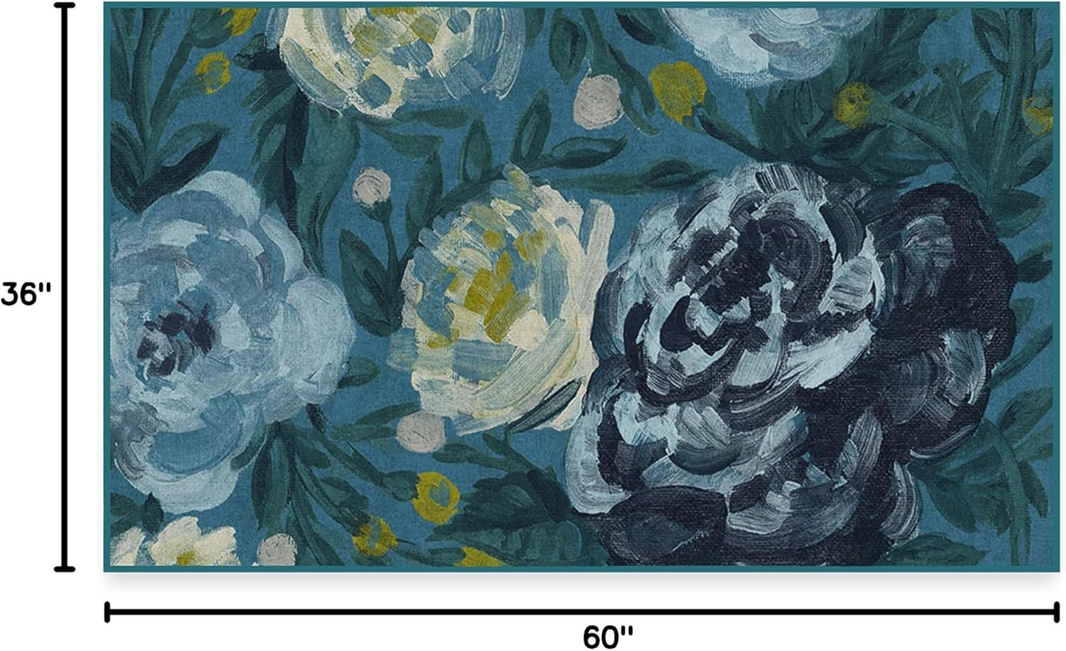 imageRUGGABLE Washable Area Rug Camellia Midnight 3x5 StainResistant NonSlip Small Machine Washable Rugs for Living Room Bedroom Hallway Entryway ampamp Officewith Standard PadMidnight Standard Pad