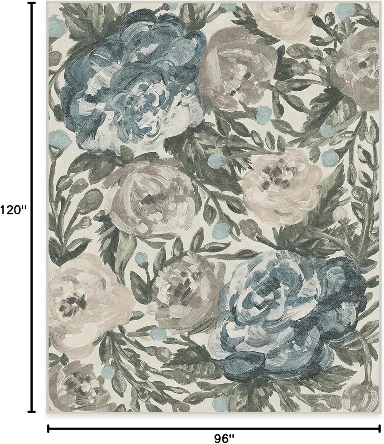 imageRUGGABLE Washable Area Rug Camellia Midnight 3x5 StainResistant NonSlip Small Machine Washable Rugs for Living Room Bedroom Hallway Entryway ampamp Officewith Standard PadJade Cushioned Pad