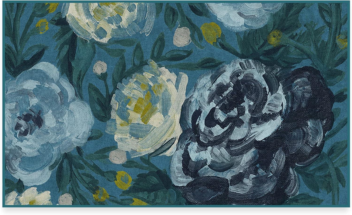 imageRUGGABLE Washable Area Rug Camellia Midnight 3x5 StainResistant NonSlip Small Machine Washable Rugs for Living Room Bedroom Hallway Entryway ampamp Officewith Standard PadMidnight Standard Pad