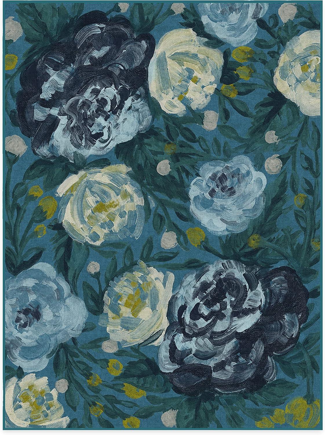 imageRUGGABLE Washable Area Rug Camellia Midnight 3x5 StainResistant NonSlip Small Machine Washable Rugs for Living Room Bedroom Hallway Entryway ampamp Officewith Standard PadMidnight Standard Pad