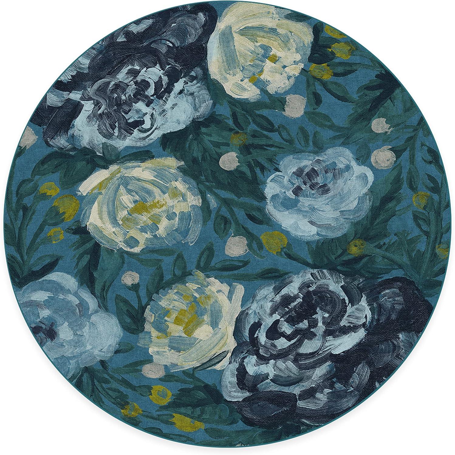 imageRUGGABLE Washable Area Rug Camellia Midnight 3x5 StainResistant NonSlip Small Machine Washable Rugs for Living Room Bedroom Hallway Entryway ampamp Officewith Standard PadMidnight Standard Pad