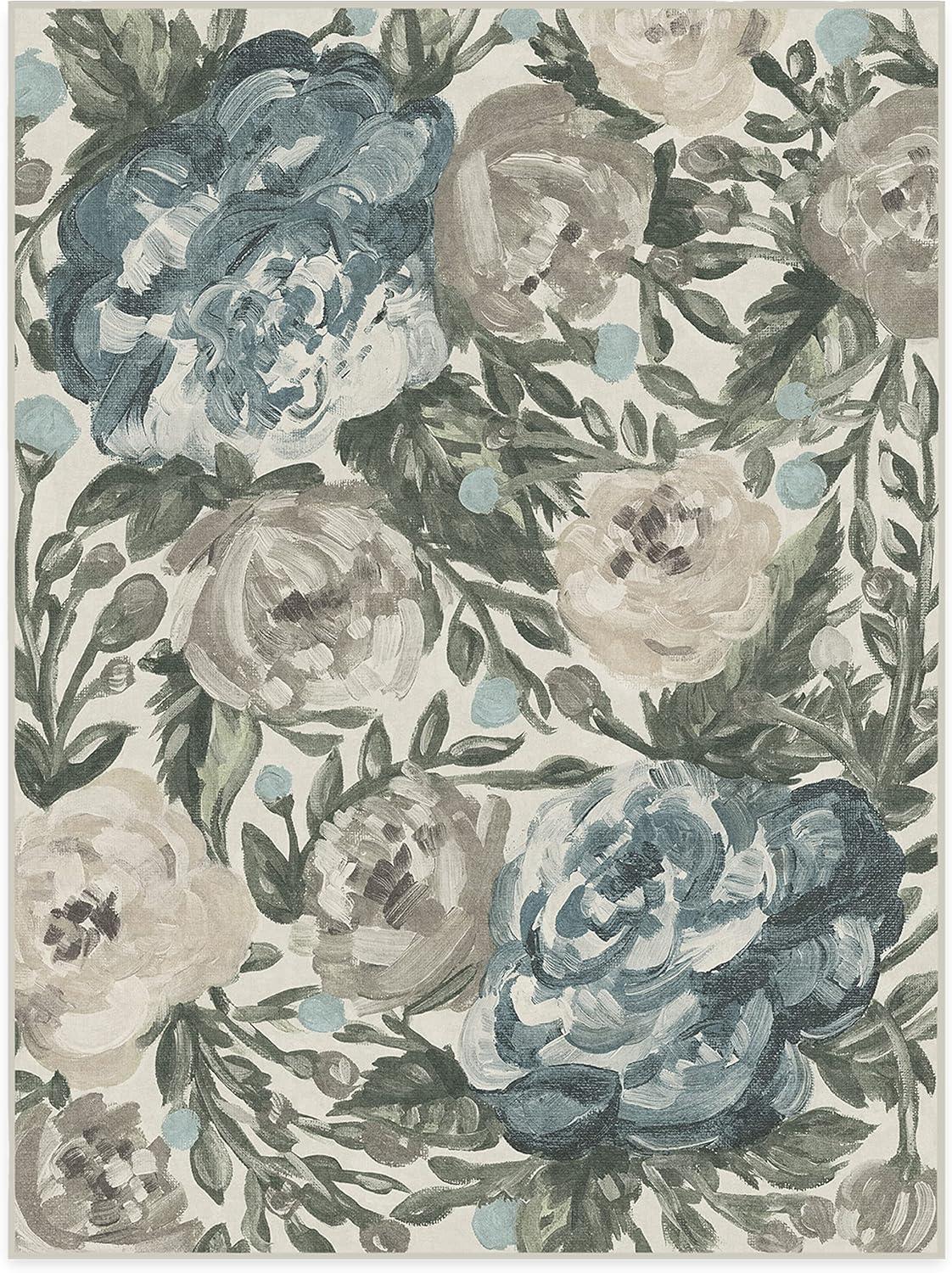 imageRUGGABLE Washable Area Rug Camellia Midnight 3x5 StainResistant NonSlip Small Machine Washable Rugs for Living Room Bedroom Hallway Entryway ampamp Officewith Standard PadJade Standard Pad