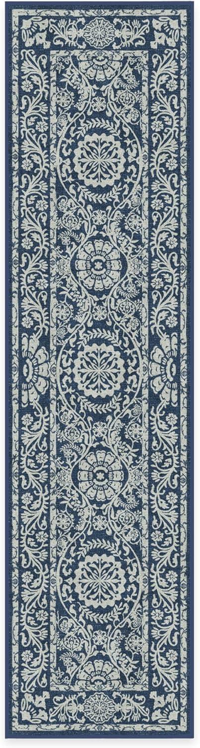 imageRUGGABLE Washable Area Rug Delphina Delft Blue 6x9 StainResistant NonSlip Medium Machine Washable Rugs for Living Room Bedroom Hallway Entryway ampamp Officewith Standard PadNavy Blue Cushioned Pad
