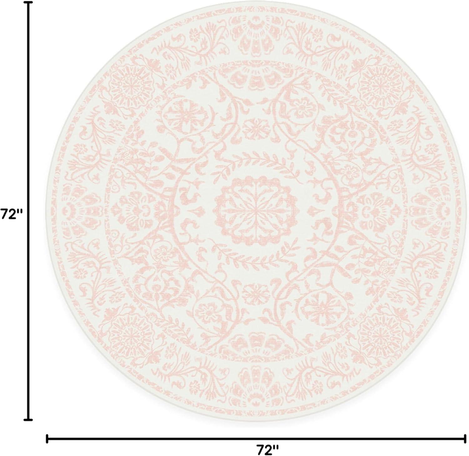 imageRUGGABLE Washable Area Rug Delphina Delft Blue 6x9 StainResistant NonSlip Medium Machine Washable Rugs for Living Room Bedroom Hallway Entryway ampamp Officewith Standard PadPowder Pink Cushioned Pad