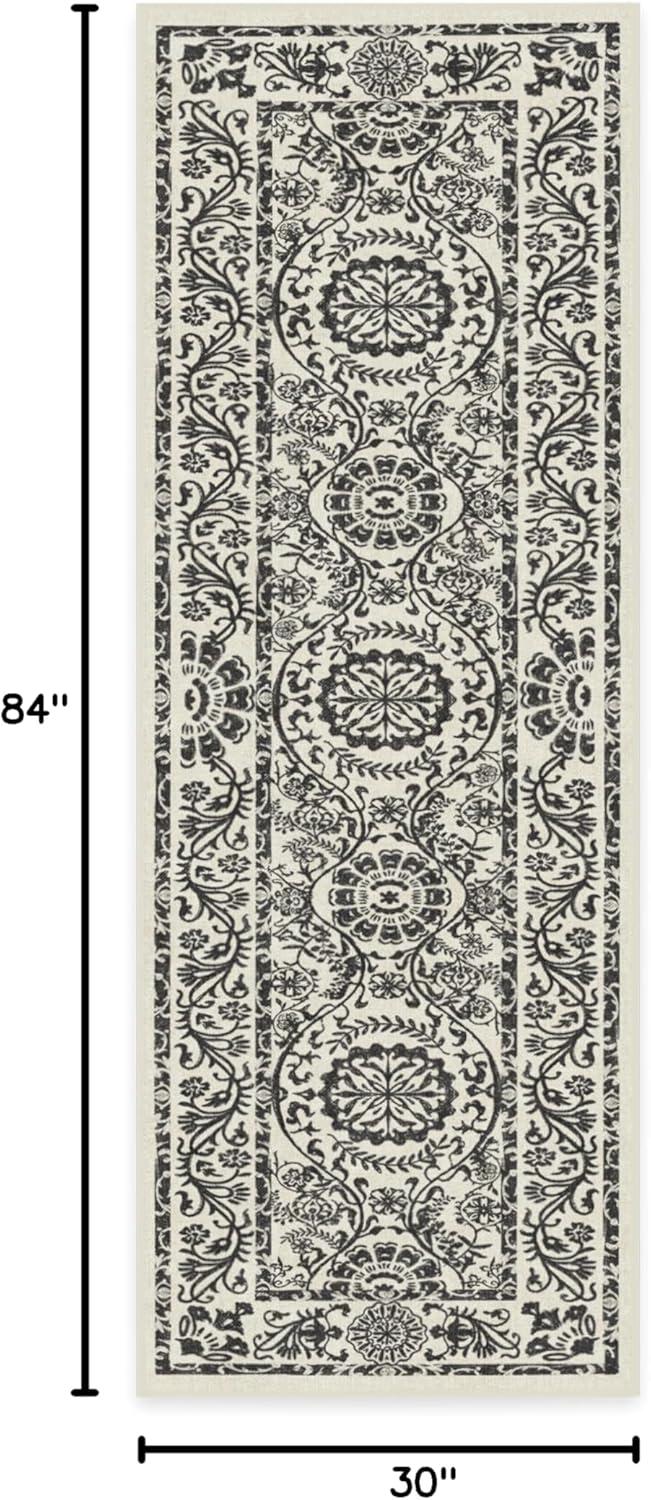 imageRUGGABLE Washable Area Rug Delphina Delft Blue 6x9 StainResistant NonSlip Medium Machine Washable Rugs for Living Room Bedroom Hallway Entryway ampamp Officewith Standard PadBlack White Cushioned Pad