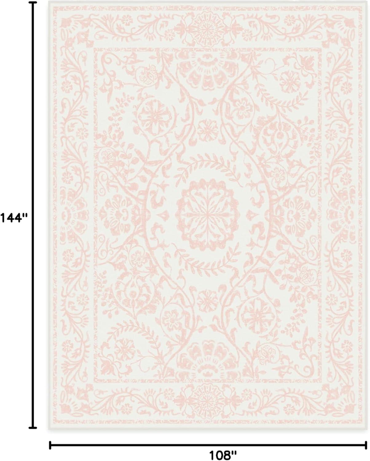 imageRUGGABLE Washable Area Rug Delphina Delft Blue 6x9 StainResistant NonSlip Medium Machine Washable Rugs for Living Room Bedroom Hallway Entryway ampamp Officewith Standard PadPowder Pink Standard Pad