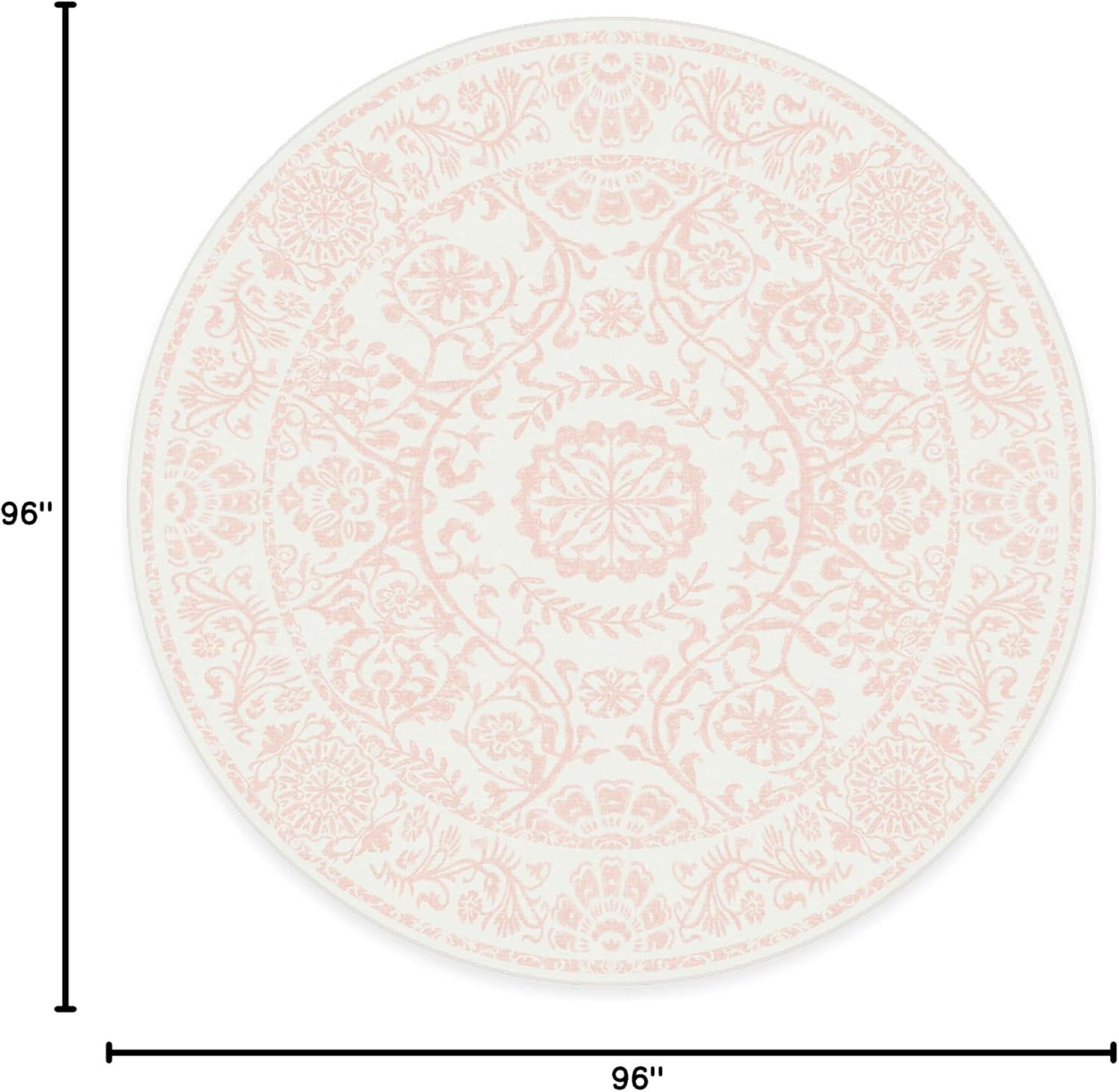 imageRUGGABLE Washable Area Rug Delphina Delft Blue 6x9 StainResistant NonSlip Medium Machine Washable Rugs for Living Room Bedroom Hallway Entryway ampamp Officewith Standard PadPowder Pink Cushioned Pad