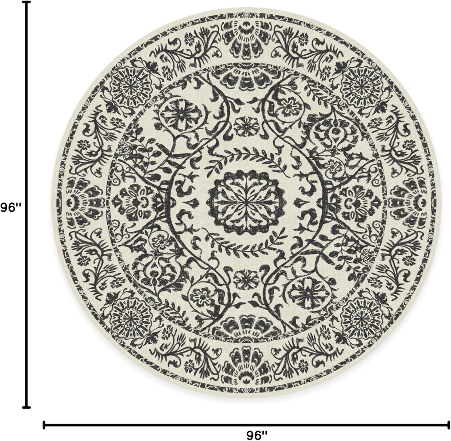 imageRUGGABLE Washable Area Rug Delphina Delft Blue 6x9 StainResistant NonSlip Medium Machine Washable Rugs for Living Room Bedroom Hallway Entryway ampamp Officewith Standard PadBlack White Cushioned Pad
