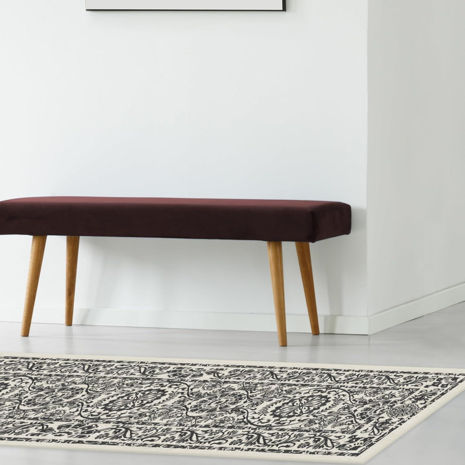 imageRUGGABLE Washable Area Rug Delphina Delft Blue 6x9 StainResistant NonSlip Medium Machine Washable Rugs for Living Room Bedroom Hallway Entryway ampamp Officewith Standard PadBlack White Standard Pad