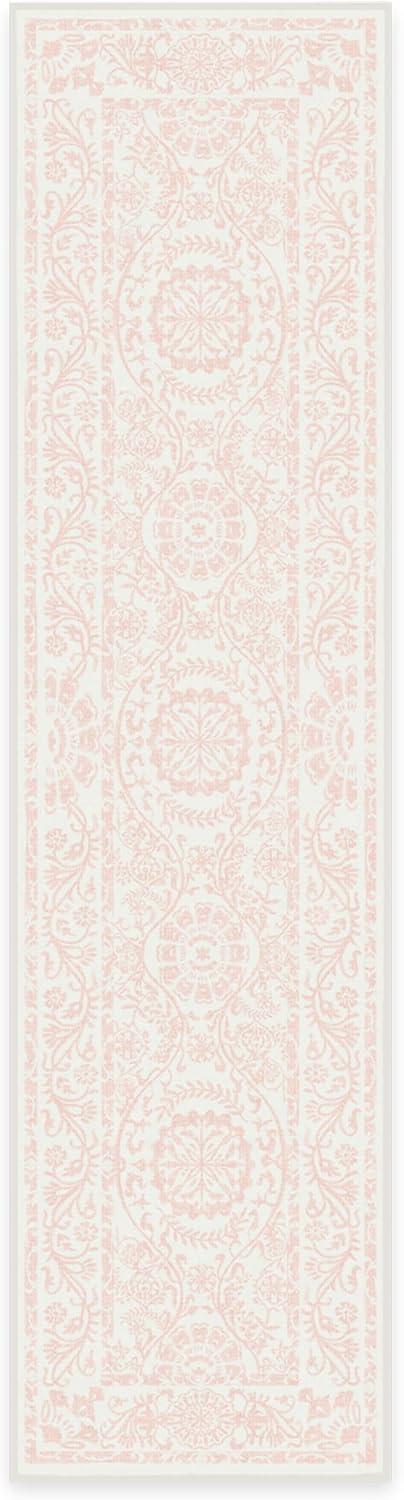 imageRUGGABLE Washable Area Rug Delphina Delft Blue 6x9 StainResistant NonSlip Medium Machine Washable Rugs for Living Room Bedroom Hallway Entryway ampamp Officewith Standard PadPowder Pink Cushioned Pad