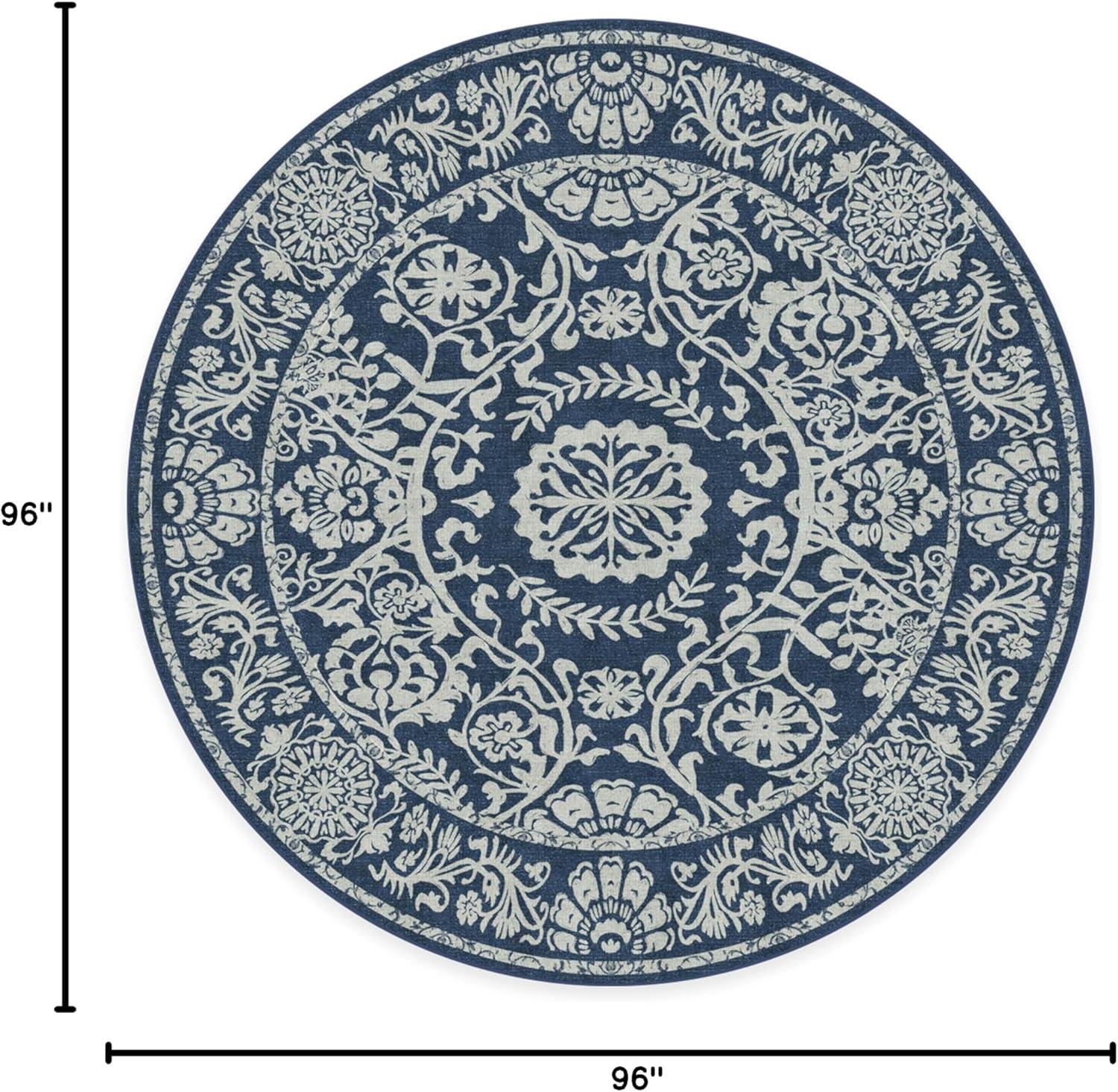 imageRUGGABLE Washable Area Rug Delphina Delft Blue 6x9 StainResistant NonSlip Medium Machine Washable Rugs for Living Room Bedroom Hallway Entryway ampamp Officewith Standard PadNavy Blue Cushioned Pad