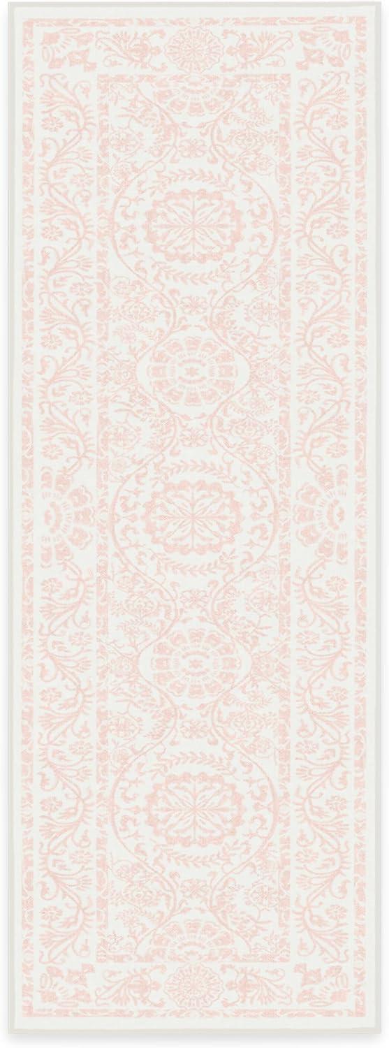 imageRUGGABLE Washable Area Rug Delphina Delft Blue 6x9 StainResistant NonSlip Medium Machine Washable Rugs for Living Room Bedroom Hallway Entryway ampamp Officewith Standard PadPowder Pink Cushioned Pad