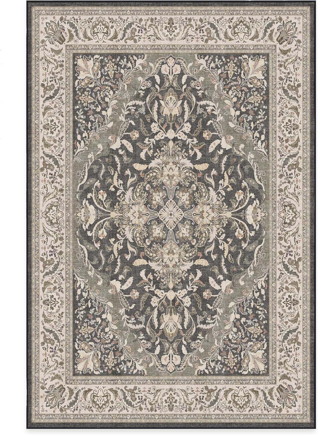 imageRUGGABLE Washable Area Rug Outdoor Allura Copper Sage 5x7 StainResistant NonSlip Medium Machine Washable Rugs for Entryway Patio Balcony Deck ampamp Porchwith Standard PadAllura Dark Wood Standard Pad