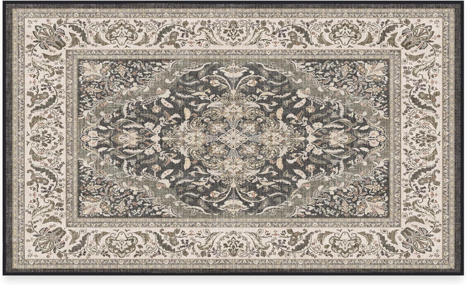 imageRUGGABLE Washable Area Rug Outdoor Allura Copper Sage 5x7 StainResistant NonSlip Medium Machine Washable Rugs for Entryway Patio Balcony Deck ampamp Porchwith Standard PadAllura Dark Wood Standard Pad