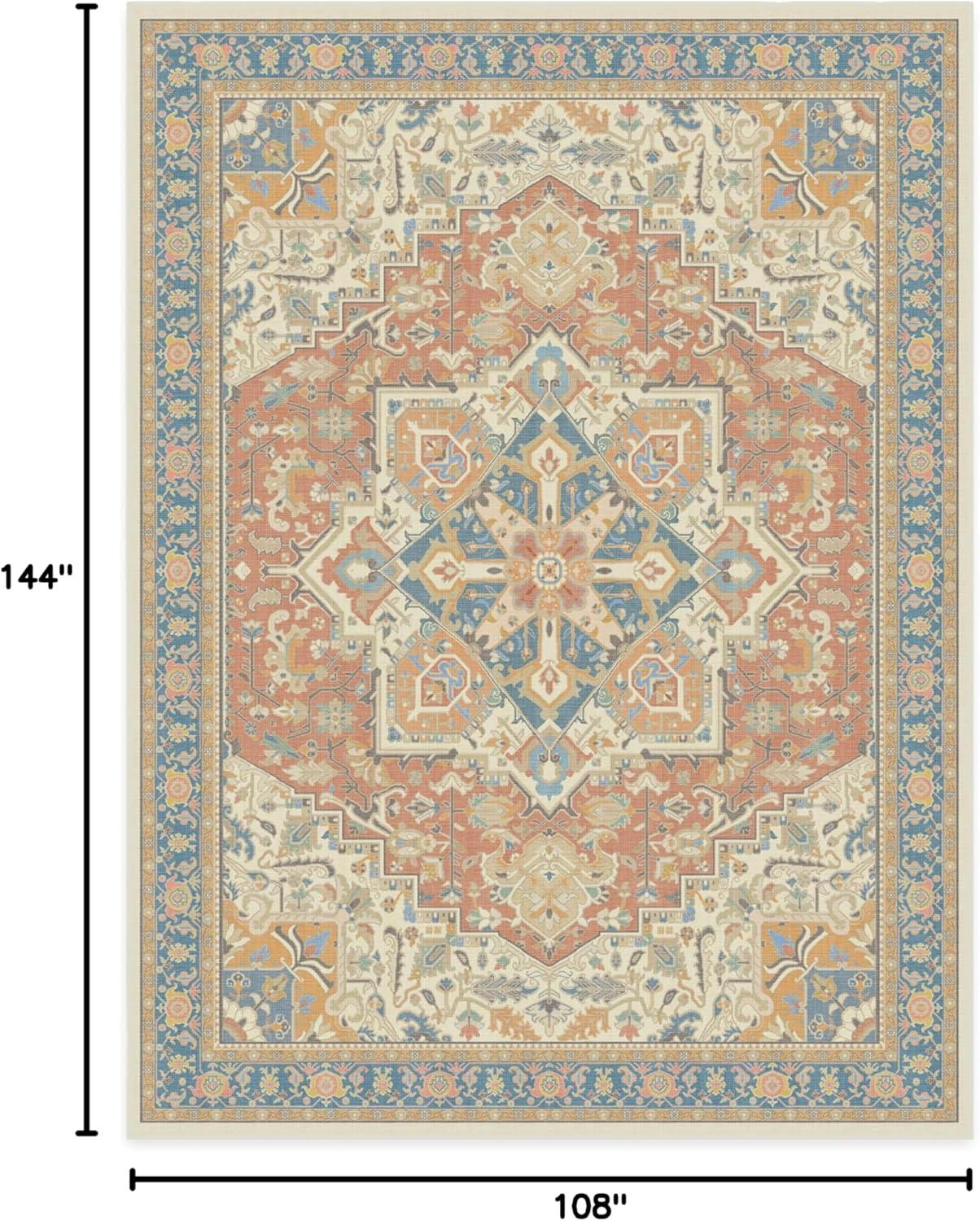 imageRUGGABLE Washable Area Rug Outdoor Allura Copper Sage 5x7 StainResistant NonSlip Medium Machine Washable Rugs for Entryway Patio Balcony Deck ampamp Porchwith Standard PadKamran Sunset Orange Standard Pad