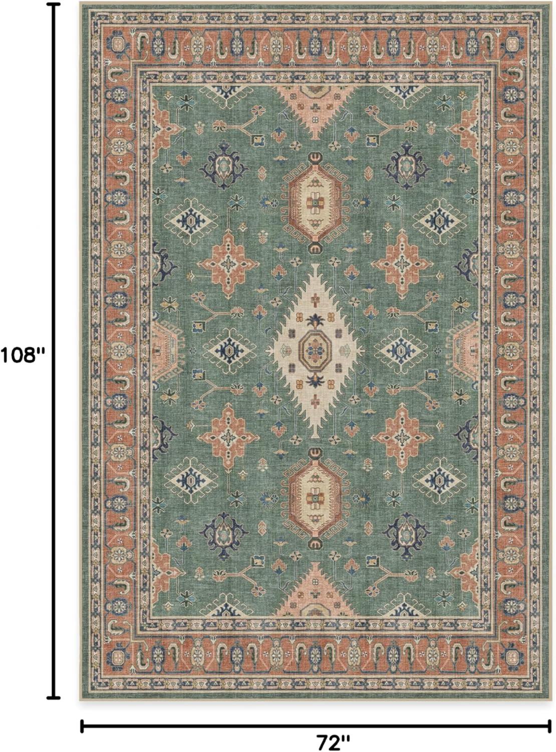 imageRUGGABLE Washable Area Rug Outdoor Allura Copper Sage 5x7 StainResistant NonSlip Medium Machine Washable Rugs for Entryway Patio Balcony Deck ampamp Porchwith Standard PadRanier Copper Sage Standard Pad