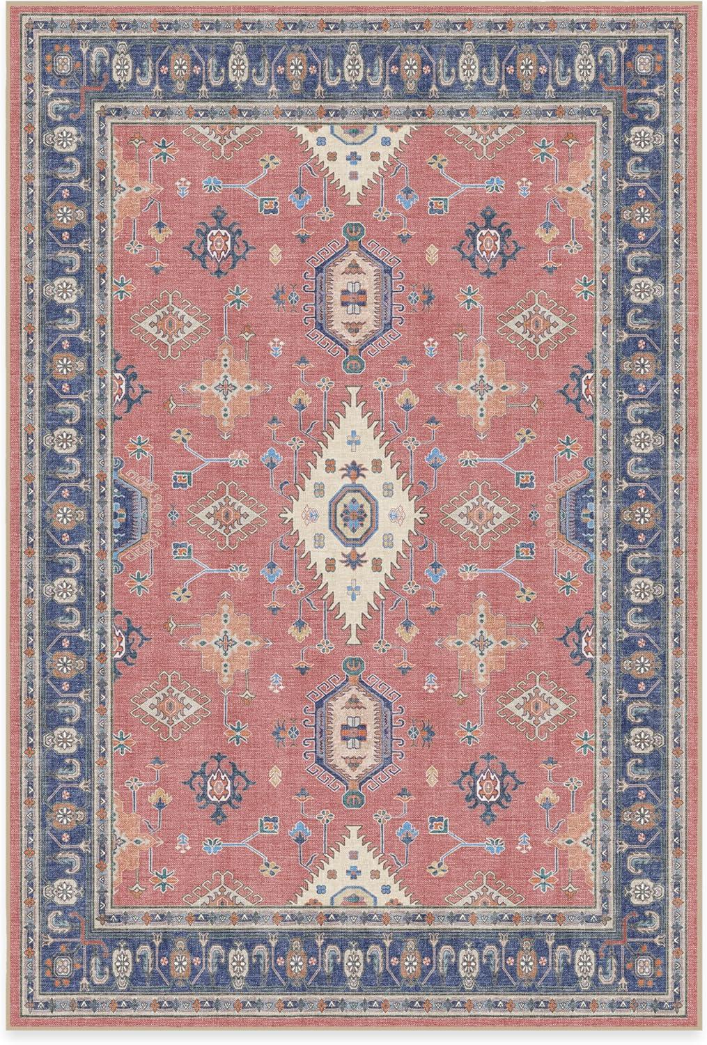 imageRUGGABLE Washable Area Rug Outdoor Allura Copper Sage 5x7 StainResistant NonSlip Medium Machine Washable Rugs for Entryway Patio Balcony Deck ampamp Porchwith Standard PadRanier Cayenne Red Standard Pad